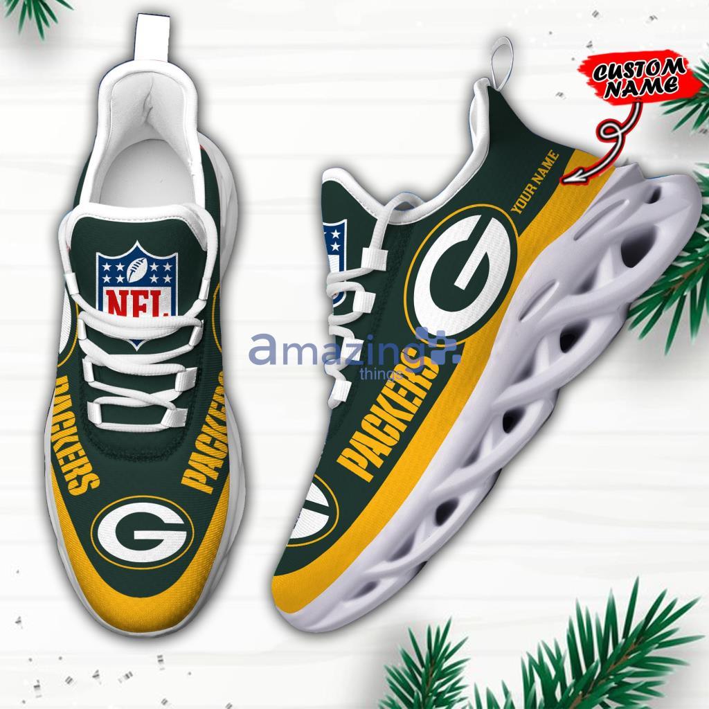 Custom Name Green Bay Football Packers Logo Max Soul Shoes For Men And Women  - YesItCustom