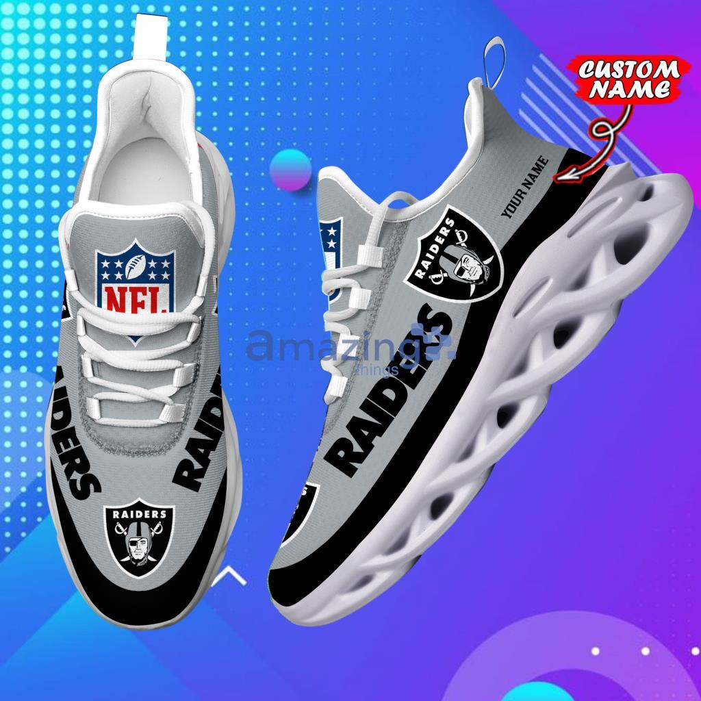 Las Vegas Raiders Custom Name 2023 NFL Max Soul Shoes For Men And Women