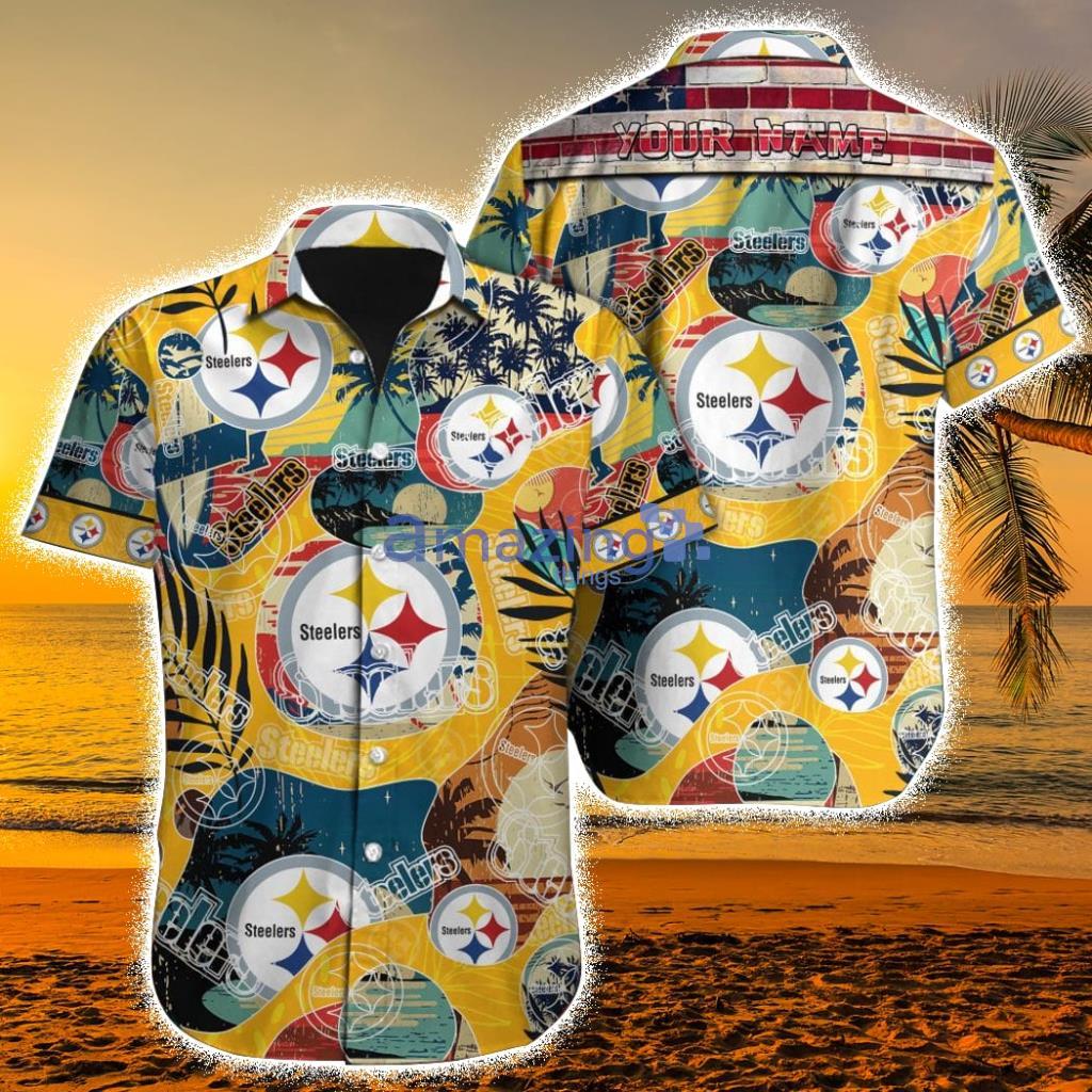 Custom Name NFL Pittsburgh Steelers Hawaiian Shirt And Short - Torunstyle