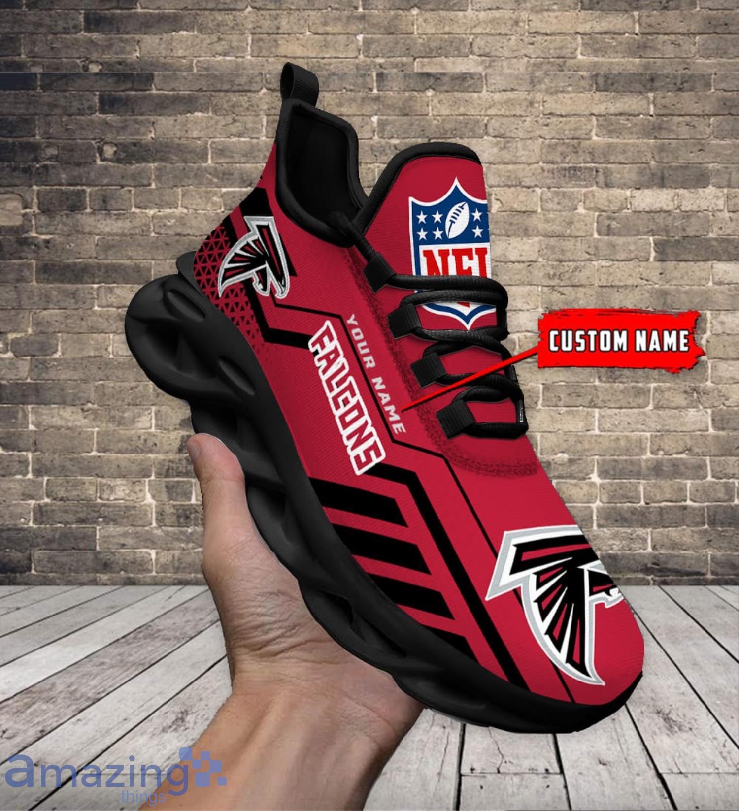 Custom Name NFL Running Sneakers Atlanta Falcons Max Soul Shoes Product Photo 1