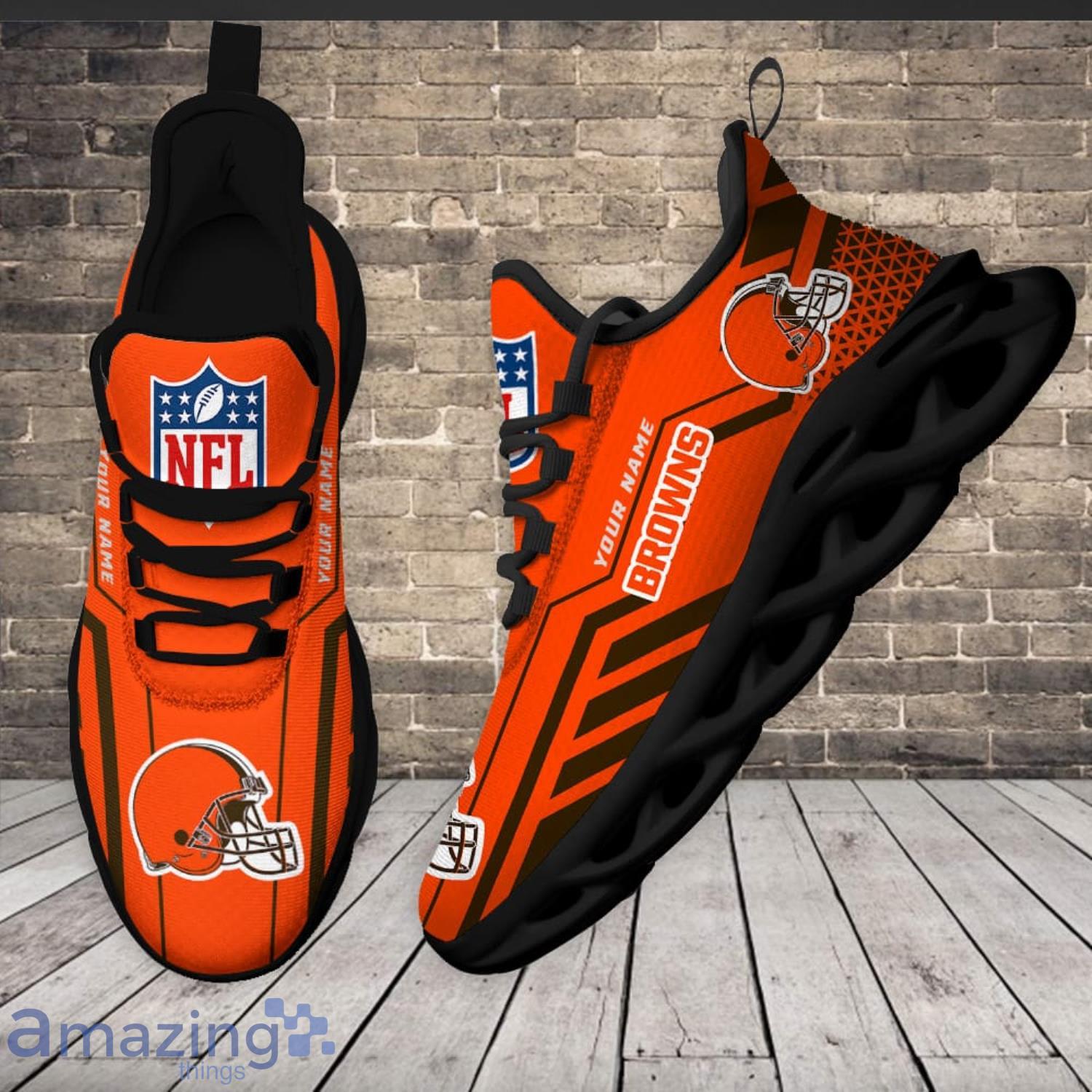 Cleveland Browns NFL Striped Style Special Max Soul Shoes Running Sneakers  For Men And Women - YesItCustom