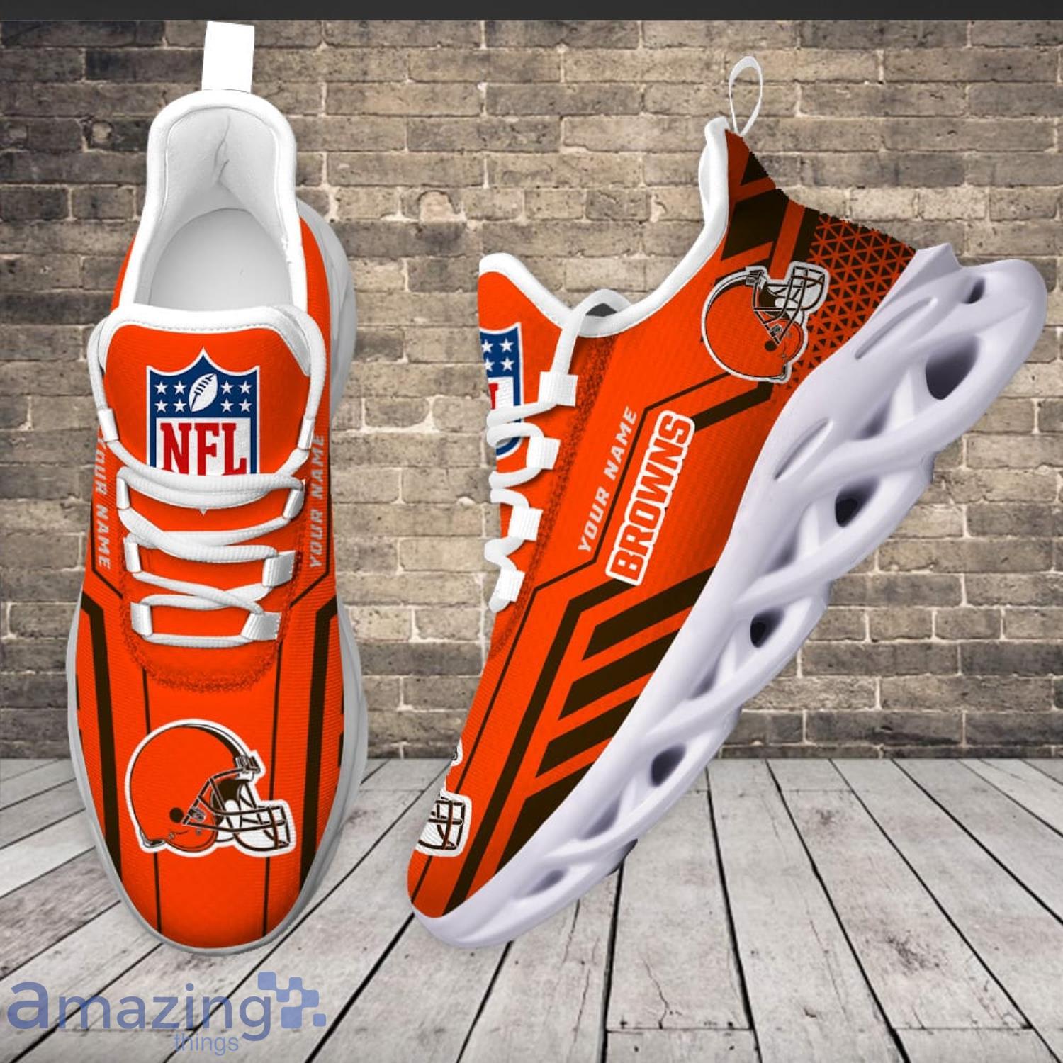 Custom Name Cleveland Browns NFL Running Sneakers Men And Women Max Soul  Shoes