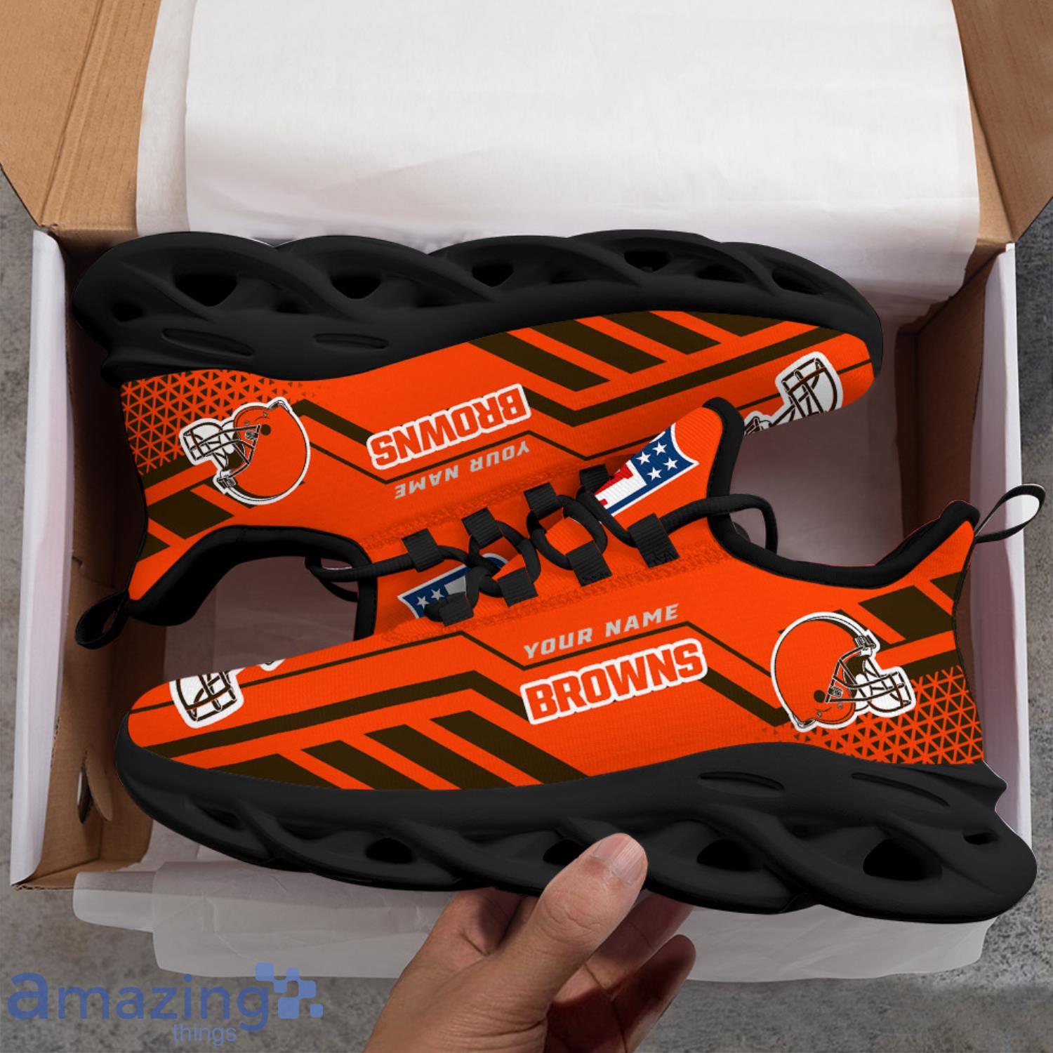 Custom Name Cleveland Browns NFL Running Sneakers Men And Women Max Soul  Shoes