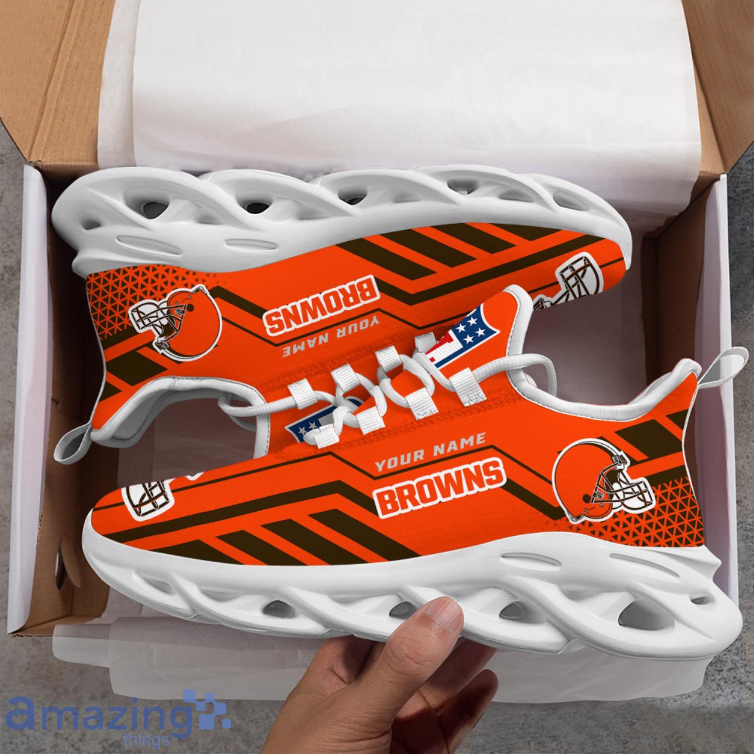 Custom Name Cleveland Browns NFL Running Sneakers Men And Women Max Soul  Shoes