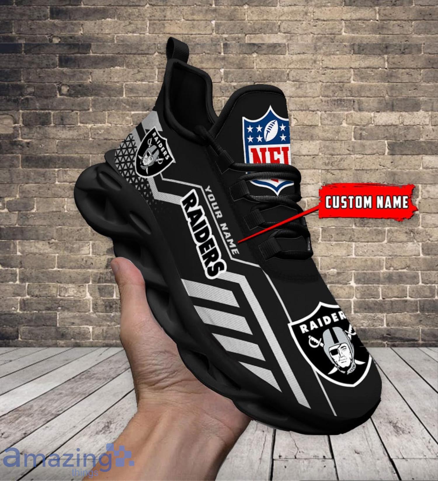 Custom Name NFL Running Sneakers Las Vegas Raiders Max Soul Shoes Product Photo 1