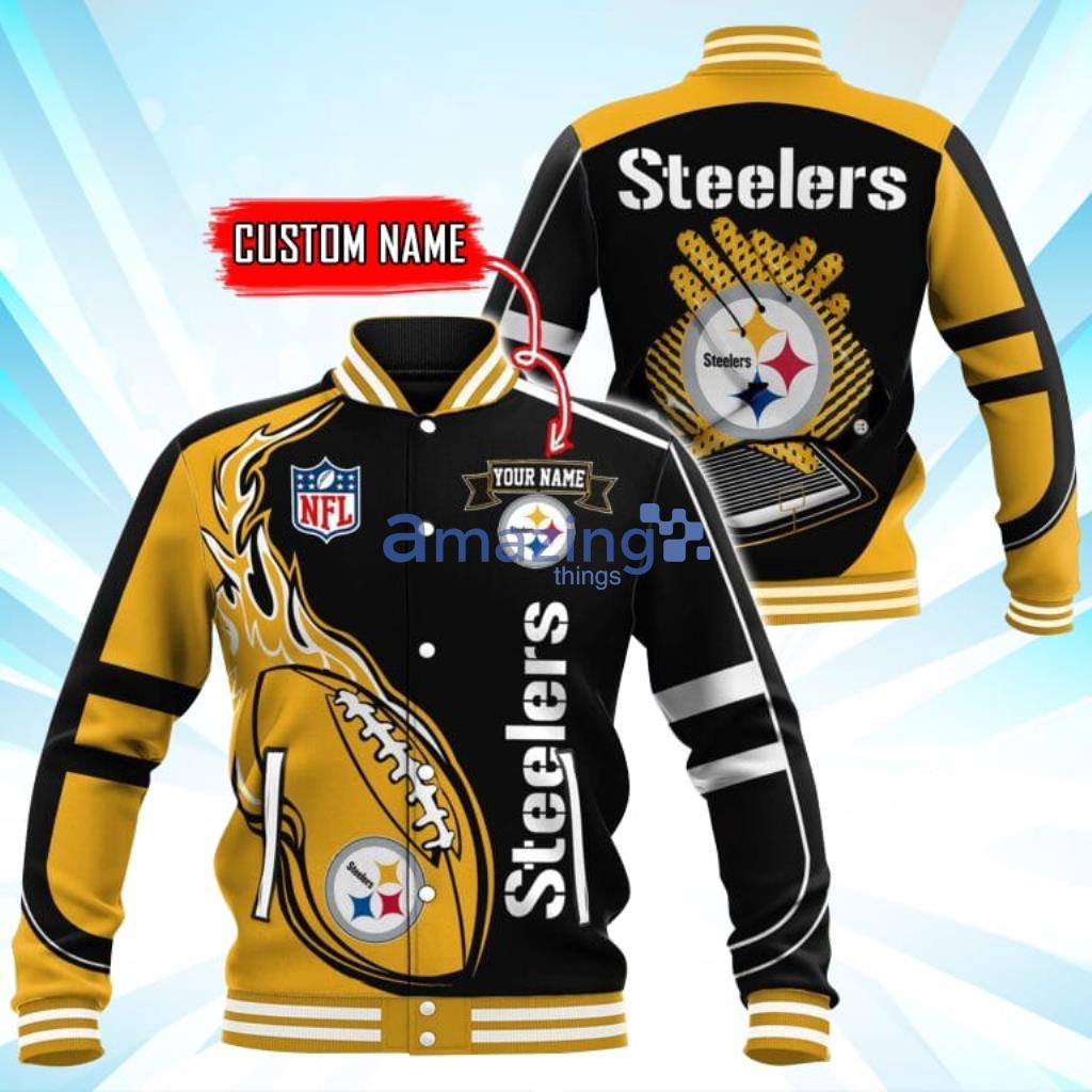 Custom Name Pittsburgh Steelers NFL Teams Baseball Jacket - Custom Name Pittsburgh Steelers NFL Teams Baseball Jacket Custom Name Pittsburgh Steelers NFL Teams Baseball Jacket - Custom Name Pittsburgh Steelers NFL Teams Baseball Jacket
