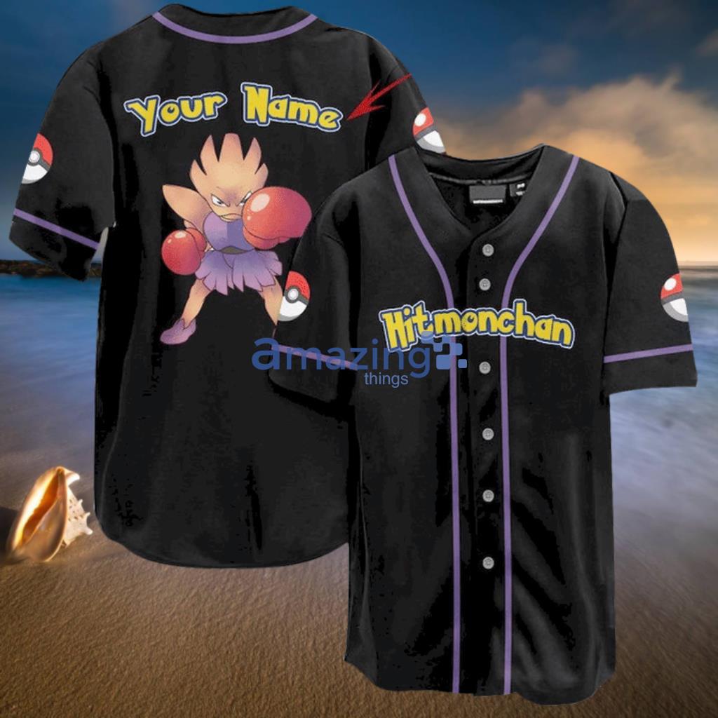 Custom Name Pokemon Hitmonchan Pokemon Anime Baseball Jersey Shirt - Custom Name Pokemon Hitmonchan Pokemon Anime Baseball Jersey Shirt