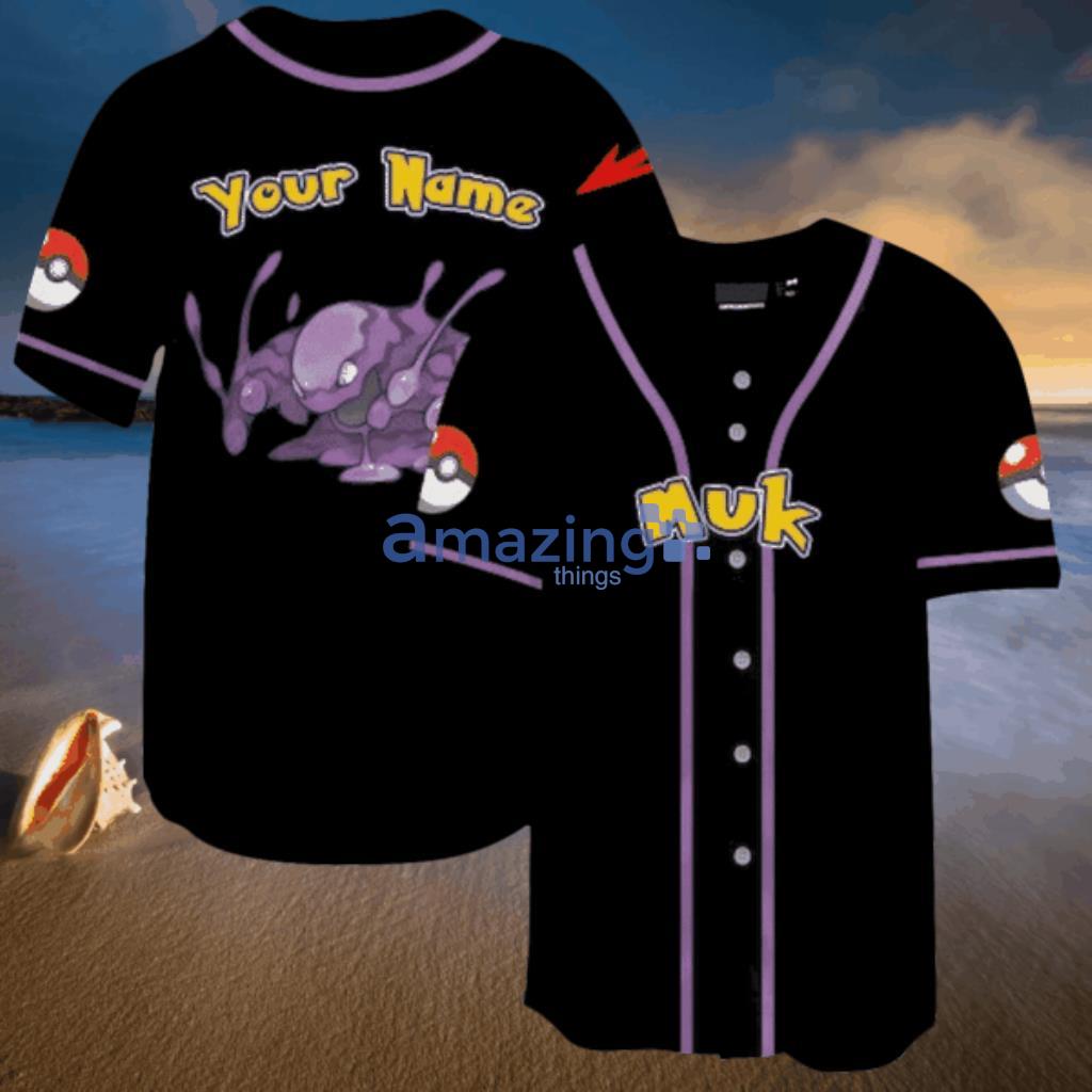 Custom Name Pokemon Muk Pokemon Anime Baseball Jersey Gift For Lover Jersey Shirt - Custom Name Pokemon Muk Pokemon Anime Baseball Jersey Gift For Lover Jersey Shirt