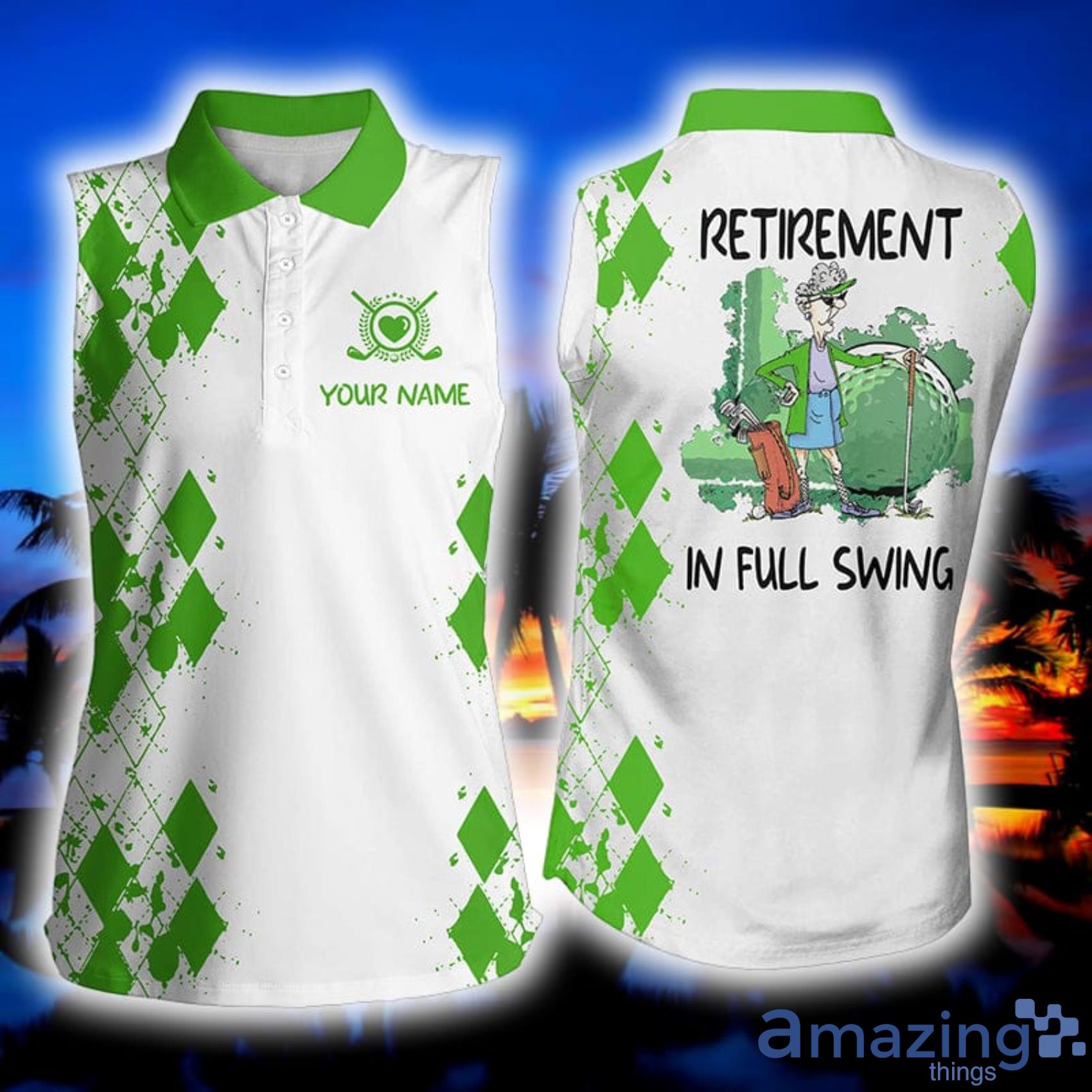 Custom Name Retirement In Full Swing Mother's Day Gifts For Mom Multicolor Womens Sleeveless Polo Shirt Product Photo 1