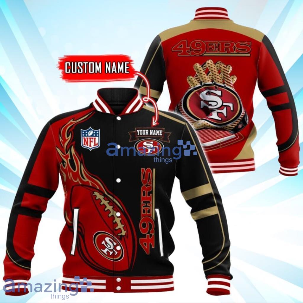 Custom Name San Francisco 49ers NFL Teams Baseball Jacket - Custom Name San Francisco 49ers NFL Teams Baseball Jacket