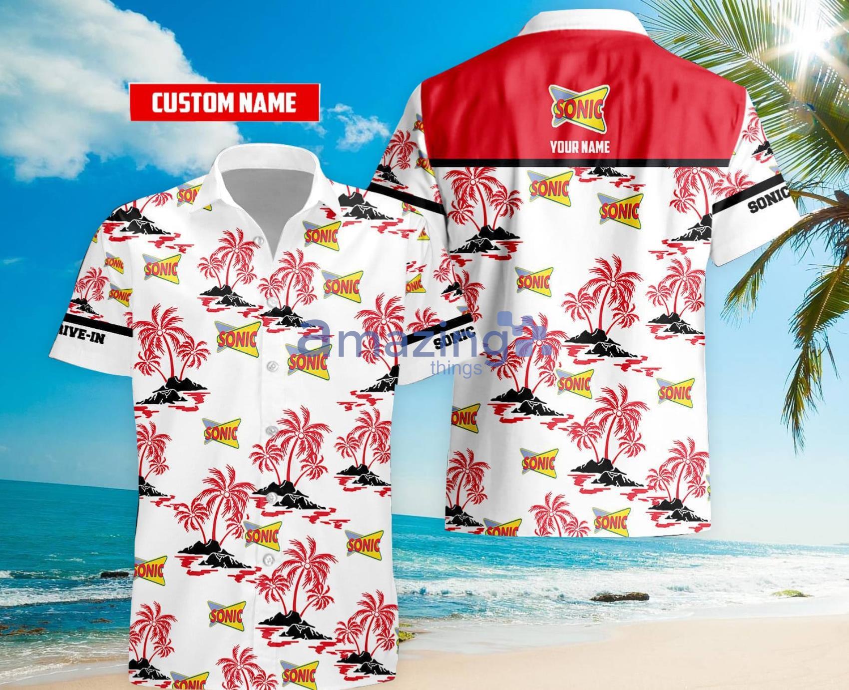 Custom Name Sonic Drive-In Coconut Pattern Aloha Hawaiian Shirt Product Photo 1