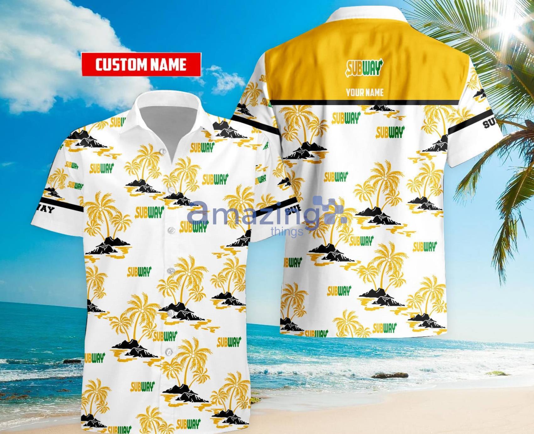 Custom Name Subway Coconut Pattern Aloha Hawaiian Shirt Product Photo 1
