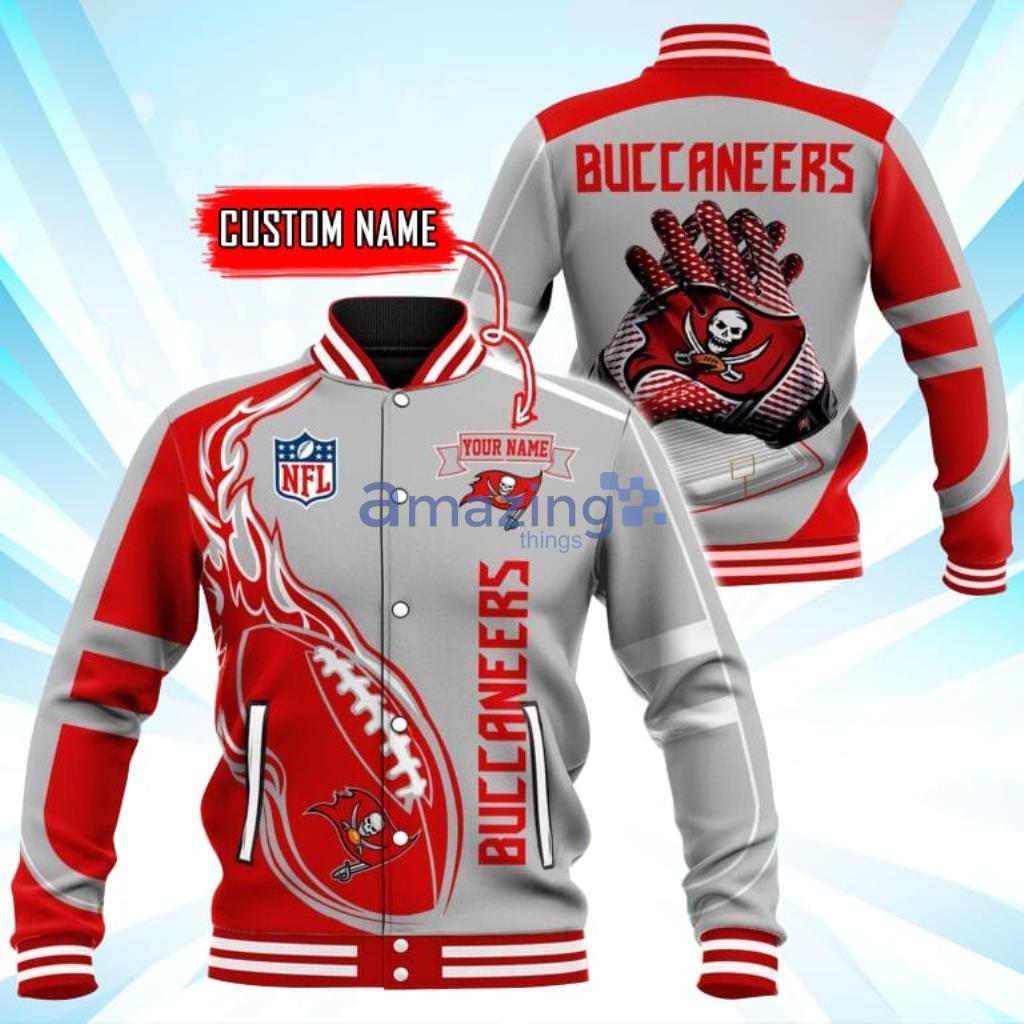 Custom Name -Tampa Bay Buccaneers NFL Teams Baseball Jacket - Custom Name -Tampa Bay Buccaneers NFL Teams Baseball Jacket