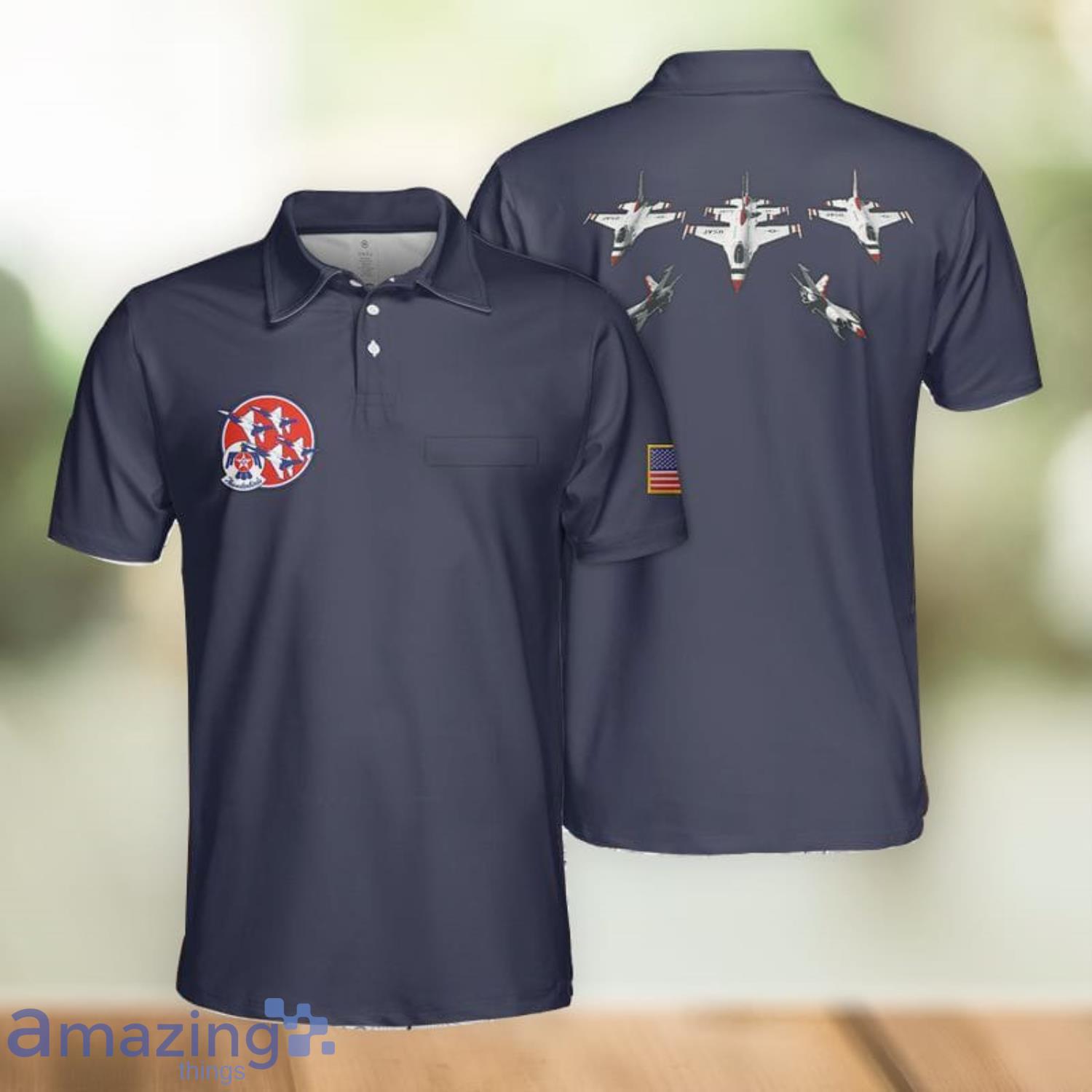 Custom Name Thunderbirds USAF Polo Shirt For Sport Fans Product Photo 1