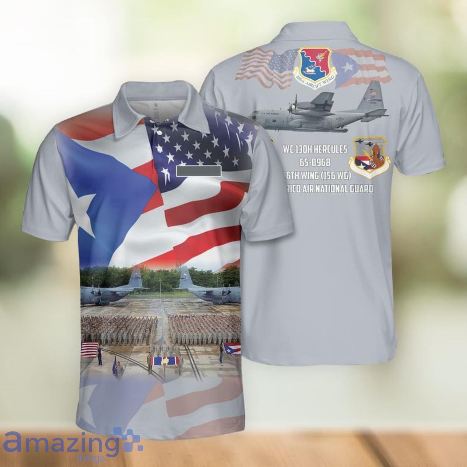 Custom Name US Air Force Puerto Rico Air National Guard 156th Wing WC-130H Hercules Polo Shirt For Sport Fans Product Photo 1 Custom Name US Air Force Puerto Rico Air National Guard 156th Wing WC-130H Hercules Polo Shirt For Sport Fans Product Photo 1