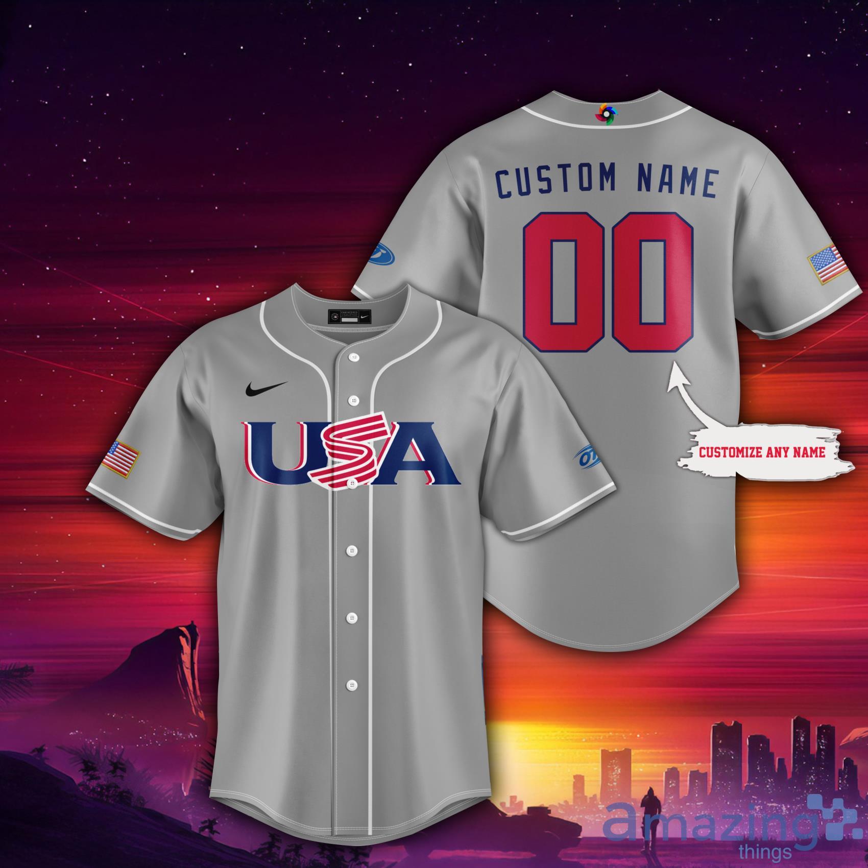 Custom Name Usa Baseball 2023 World Gray Baseball Jersey For Men And Women