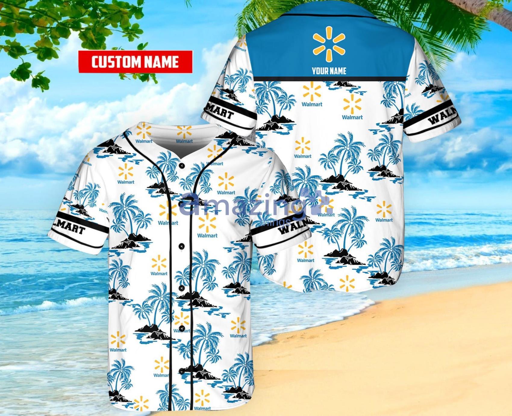 Custom Name Walmart Coconut Pattern Aloha Baseball Jersey Shirt Product Photo 1