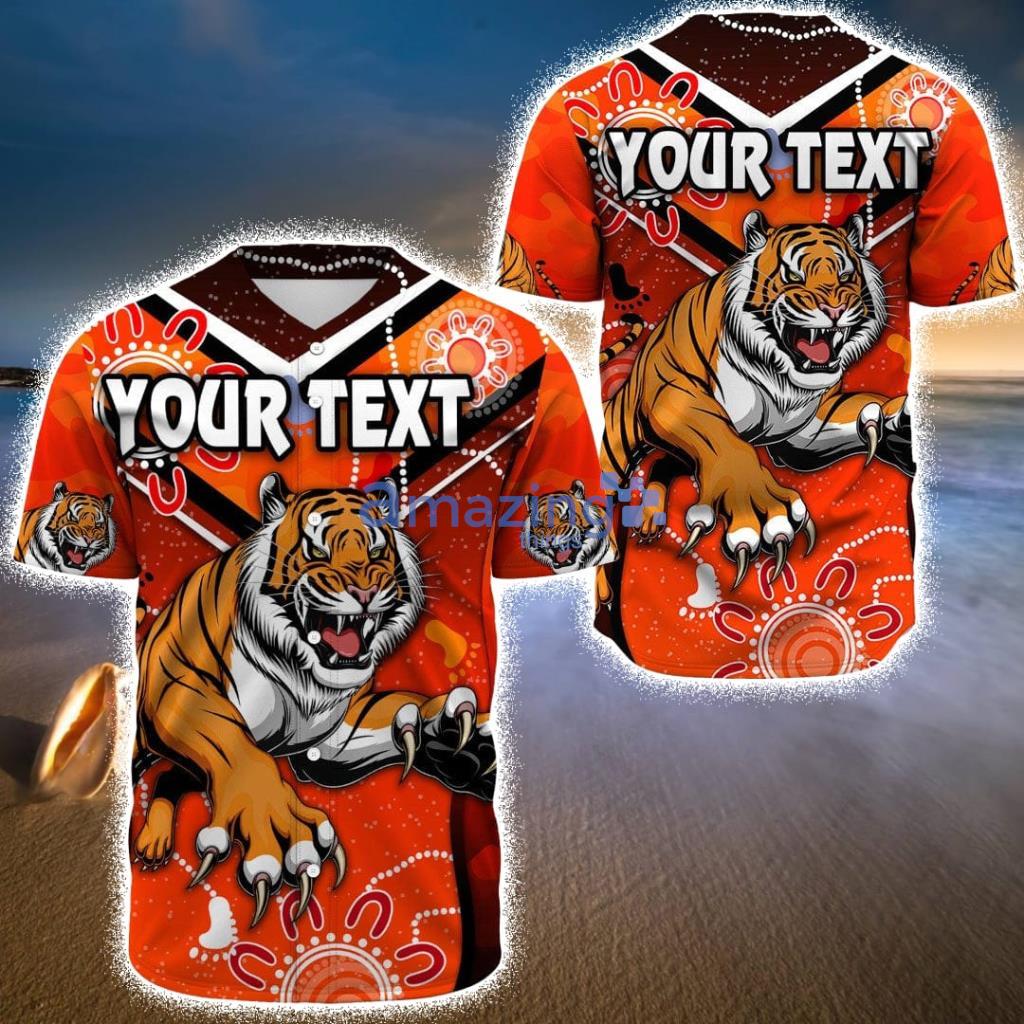 Custom Name Wests Tigers Unique Indigenous - Rugby Team Baseball Jerseys  Shirt