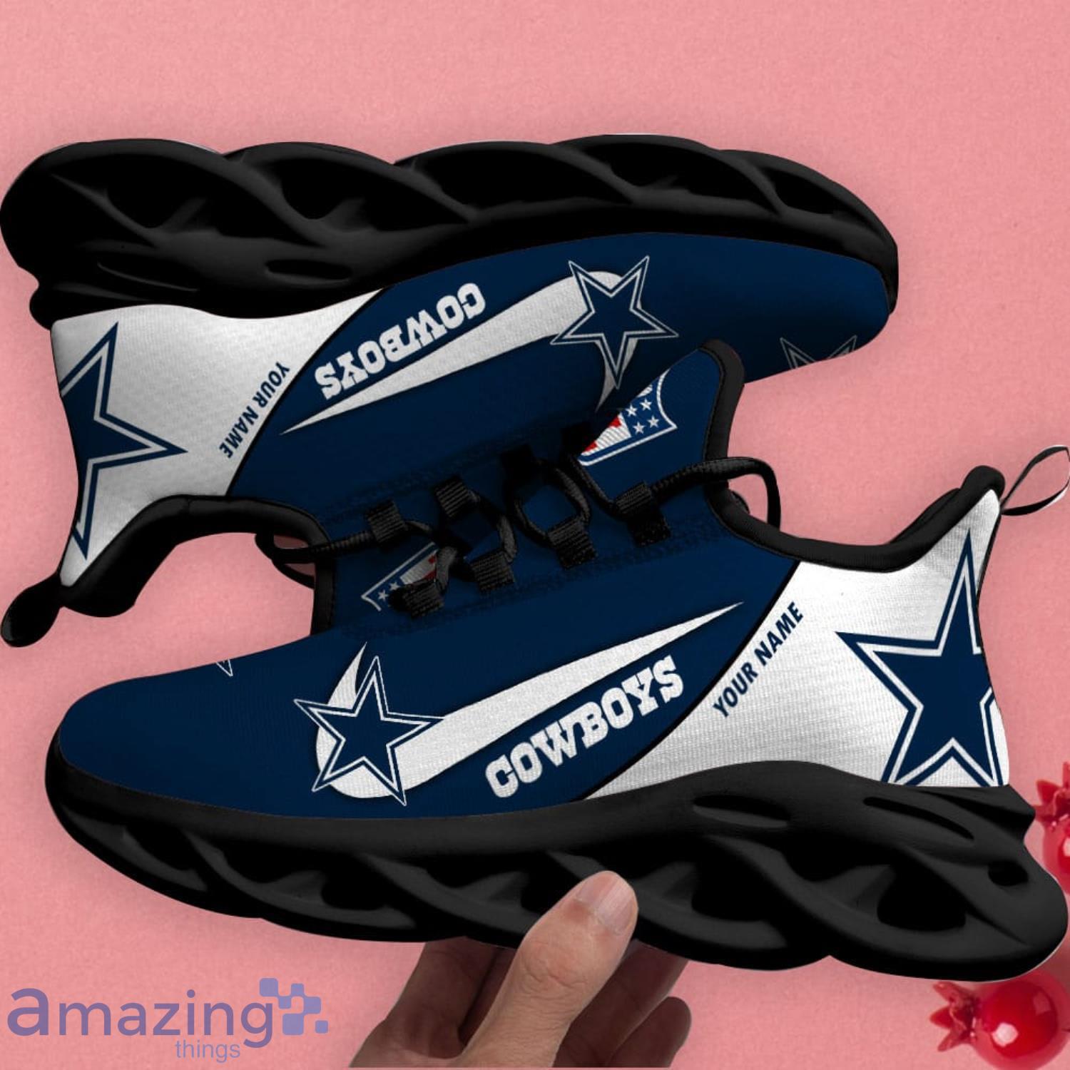 Dallas Cowboys Custom Name 2023 NFL Max Soul Shoes For Men And Women