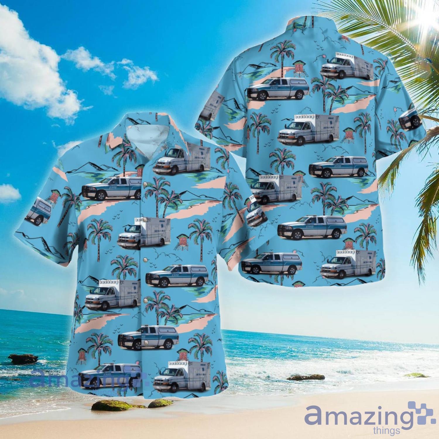 Dare County EMS Aloha Short Sleeve Hawaiian Shirt Summer Gift Product Photo 1