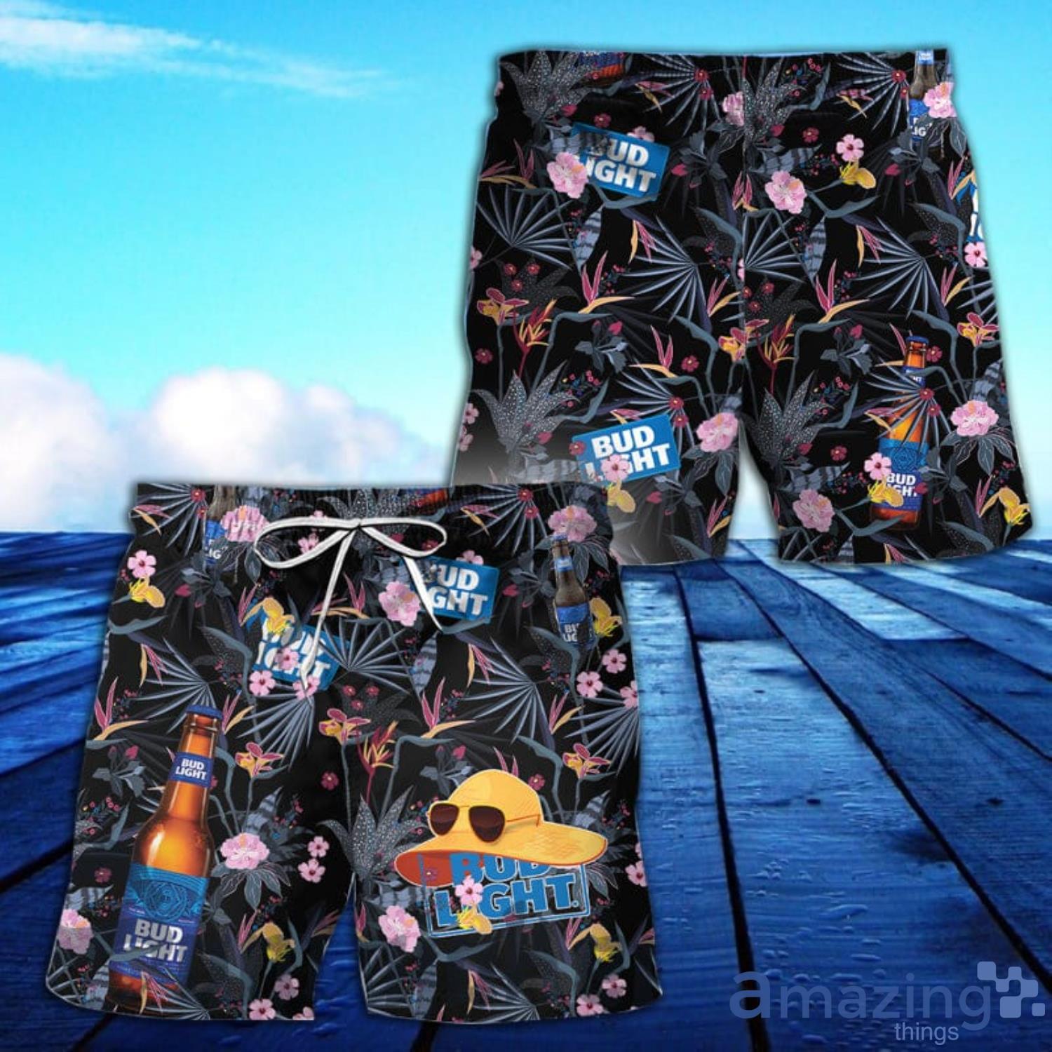 Dark Tropical Bud Light All Over Print Hawaiian Short Product Photo 1
