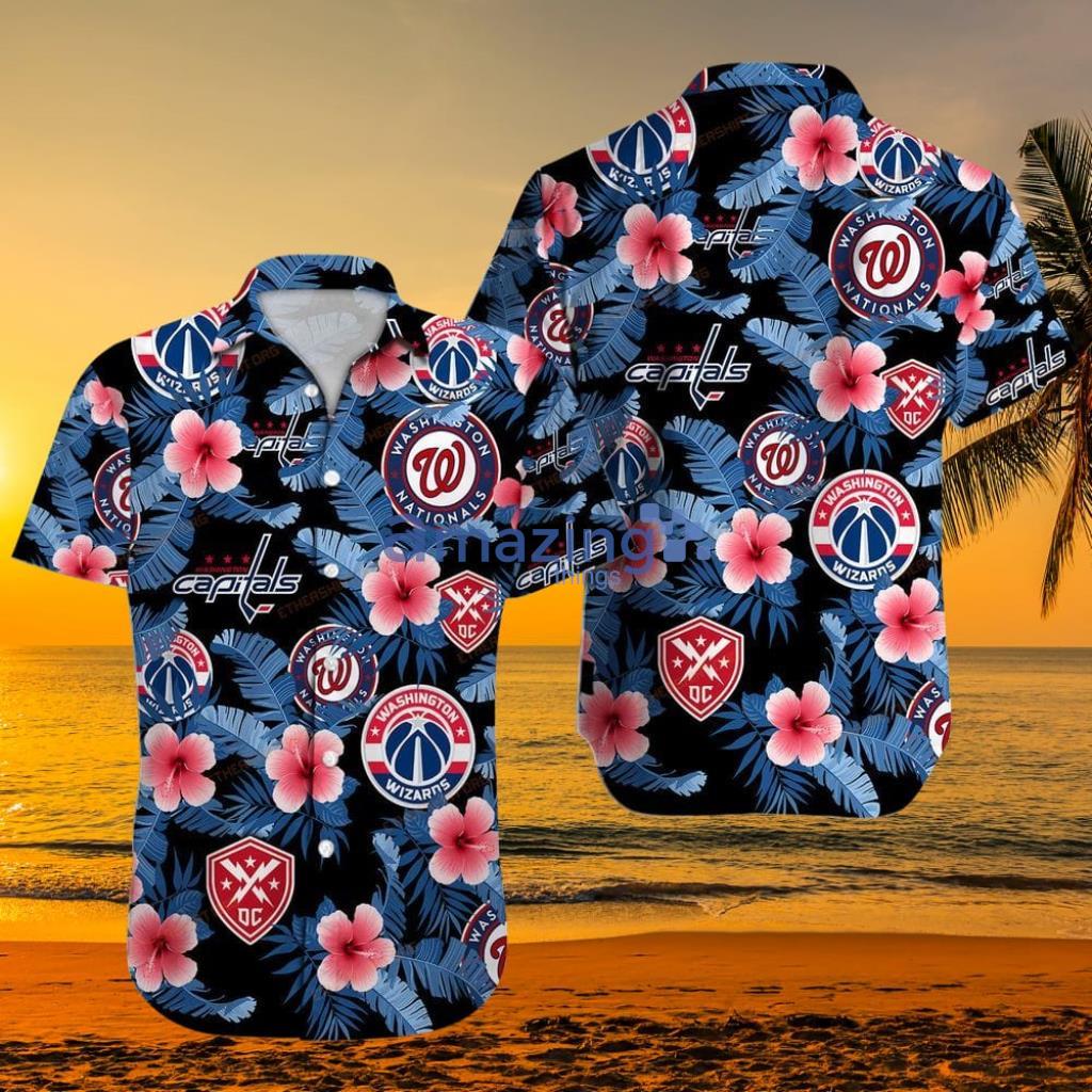 Washington Nationals Tropical Flower Set 3D Hawaiian Shirt And