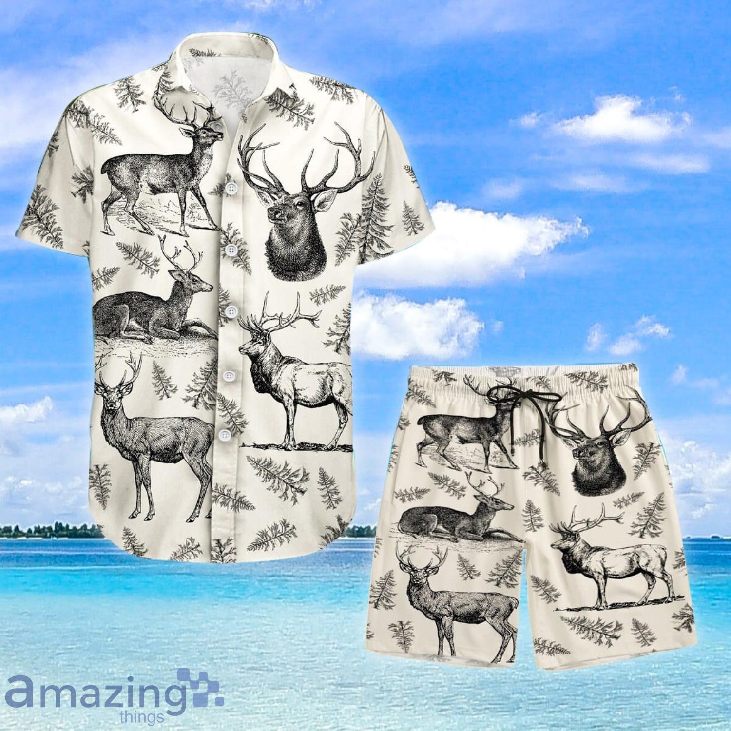 Deer Hawaiian Shirt And Shorts Deer Hunting Shirt Product Photo 1