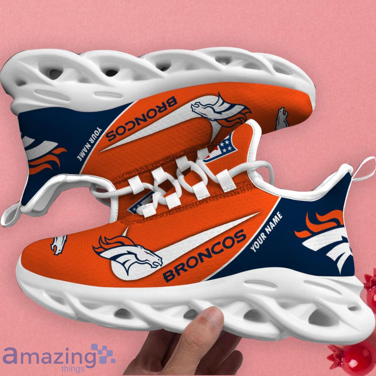 Denver Broncos Personalized Name NFL Ultra Sneakers Max Soul Shoes