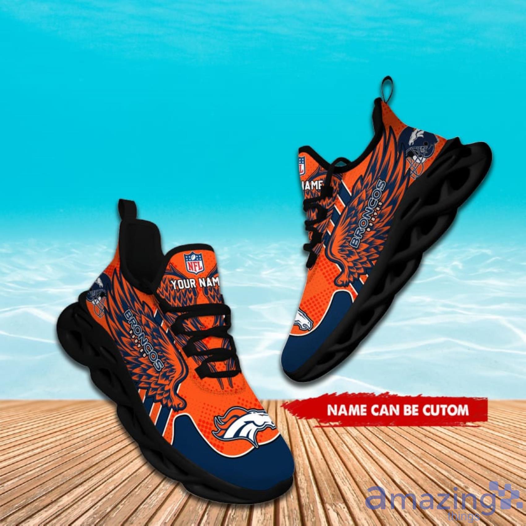 Denver Broncos NFL Custom Name Angle Wings Max Soul Shoes For Men Women