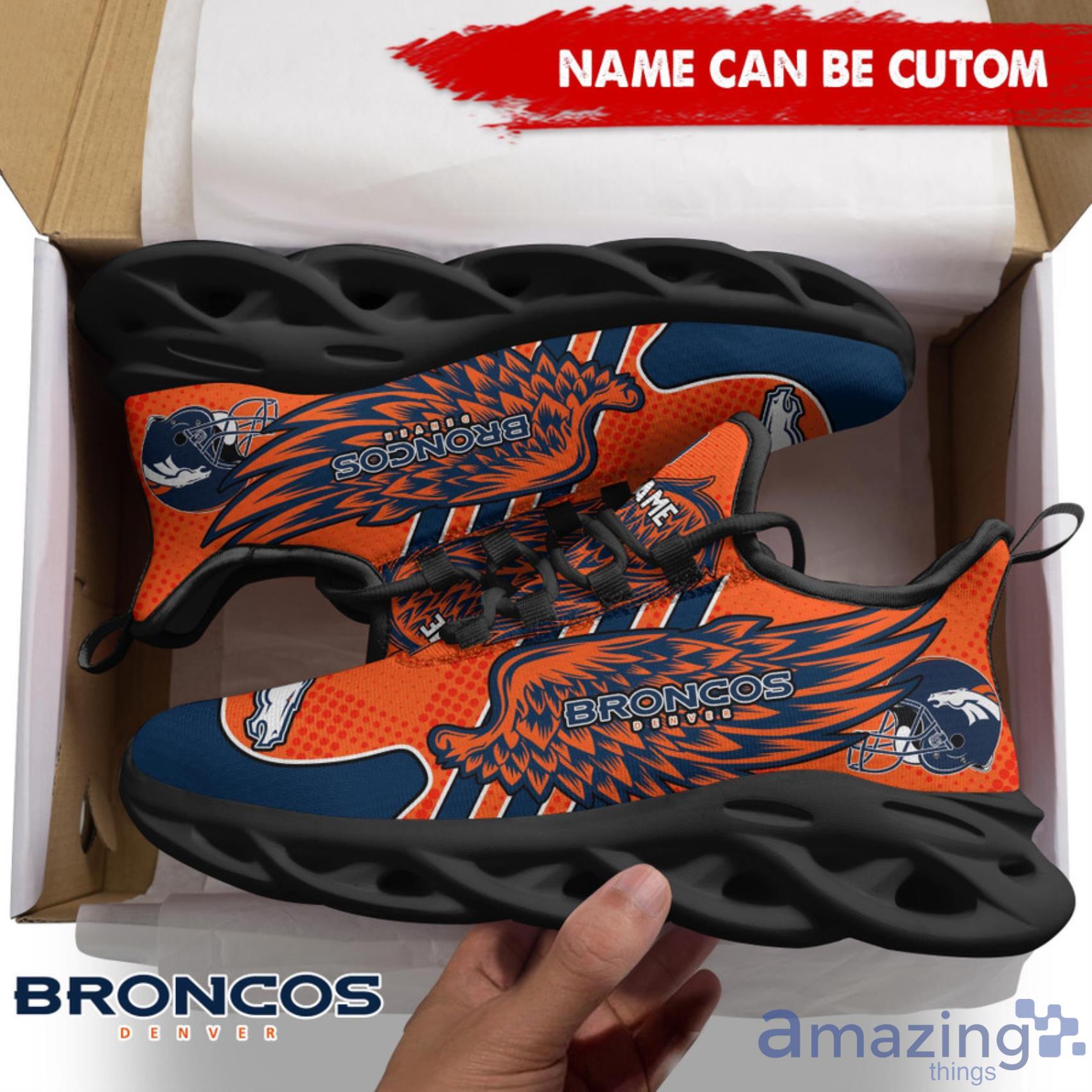 Denver Broncos Personalized Name NFL Max Soul Shoes Men And Women