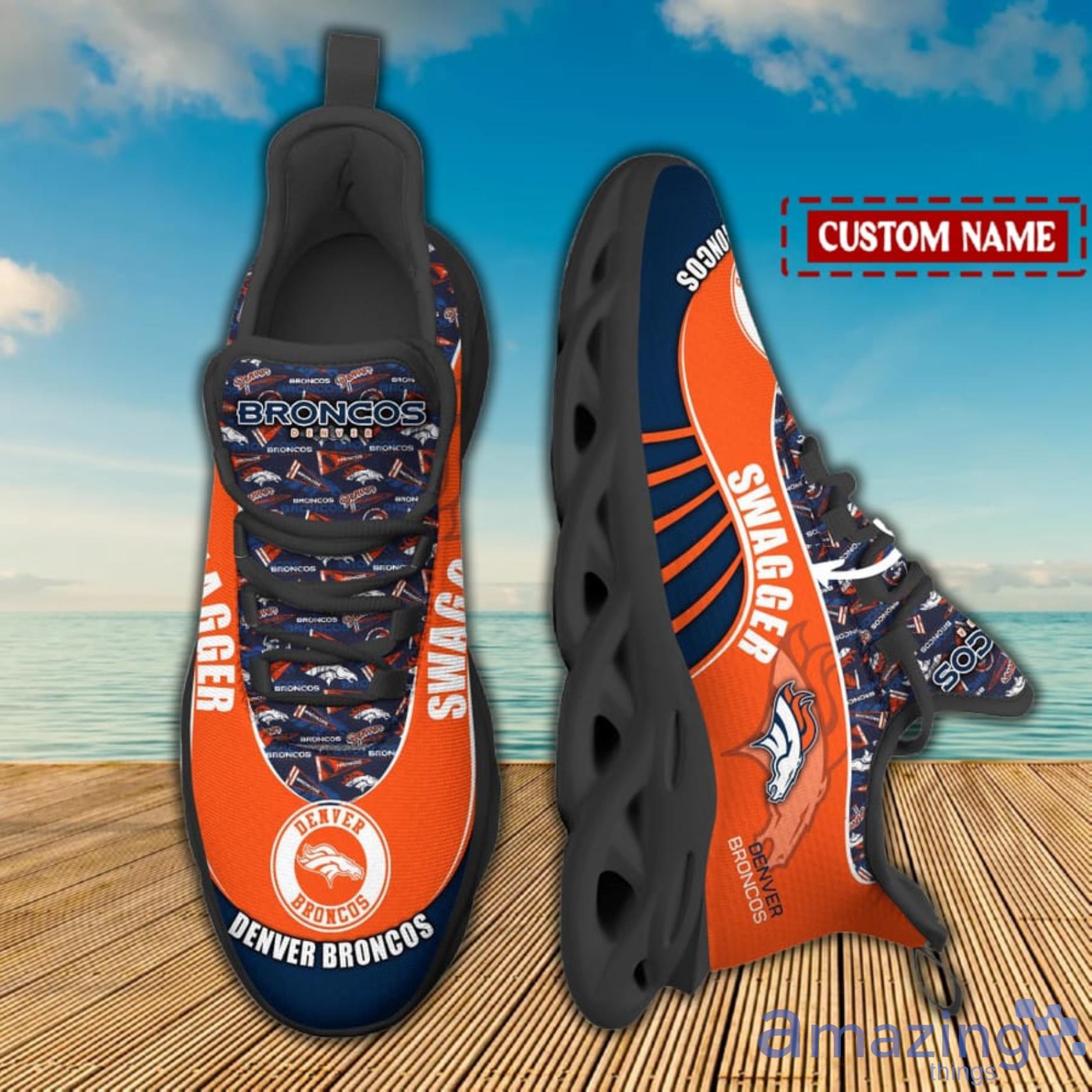 Denver Broncos NFL Fire Ball Full Print AOP Print Max Soul Shoes -  YesItCustom