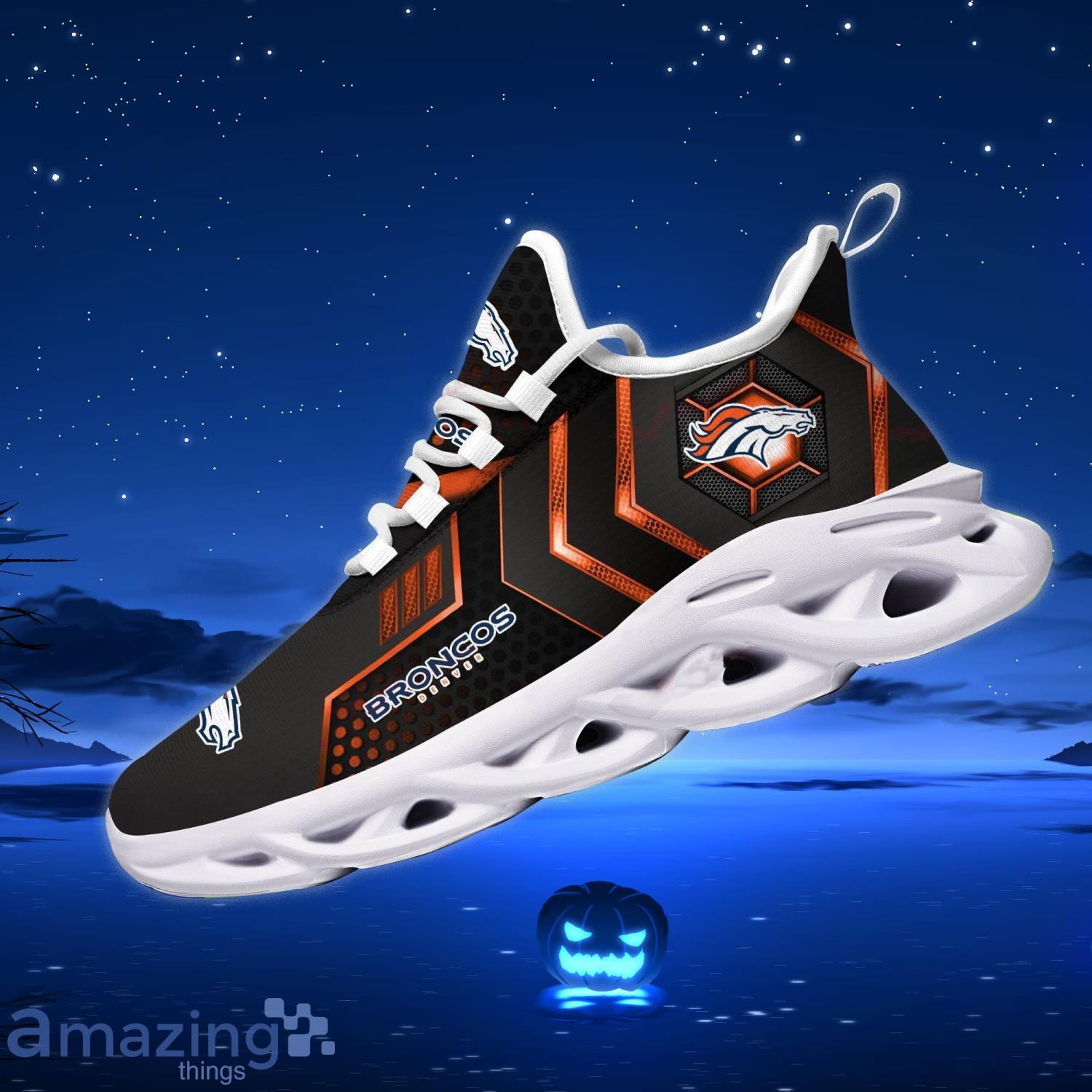 NFL Denver Broncos Chunky Sneakers Black White Max Soul Shoes Men Women -  Freedomdesign