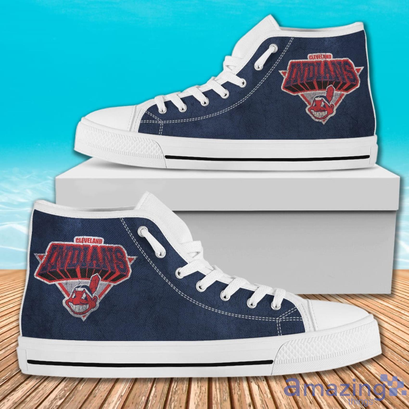 Design For Sport's Fans Cleveland Indians High Top Shoes For Men And Women image Design For Sport's Fans Cleveland Indians High Top Shoes For Men And Women