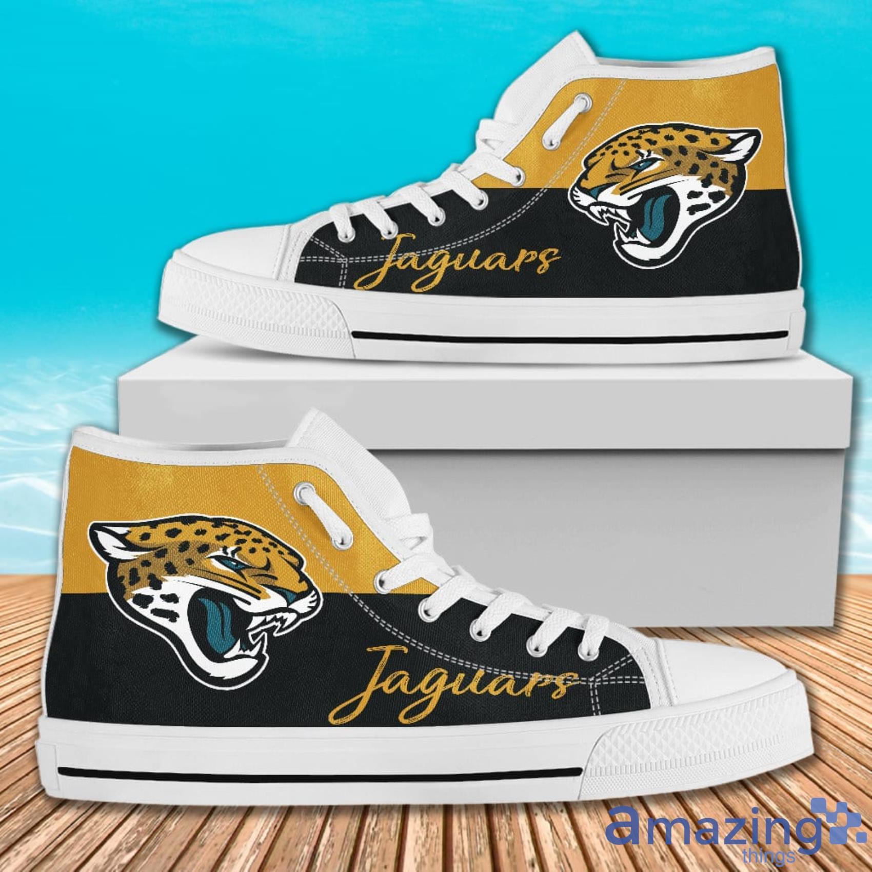 Design For Sport's Fans Jacksonville Jaguars High Top Shoes For Men And Women image Design For Sport's Fans Jacksonville Jaguars High Top Shoes For Men And Women