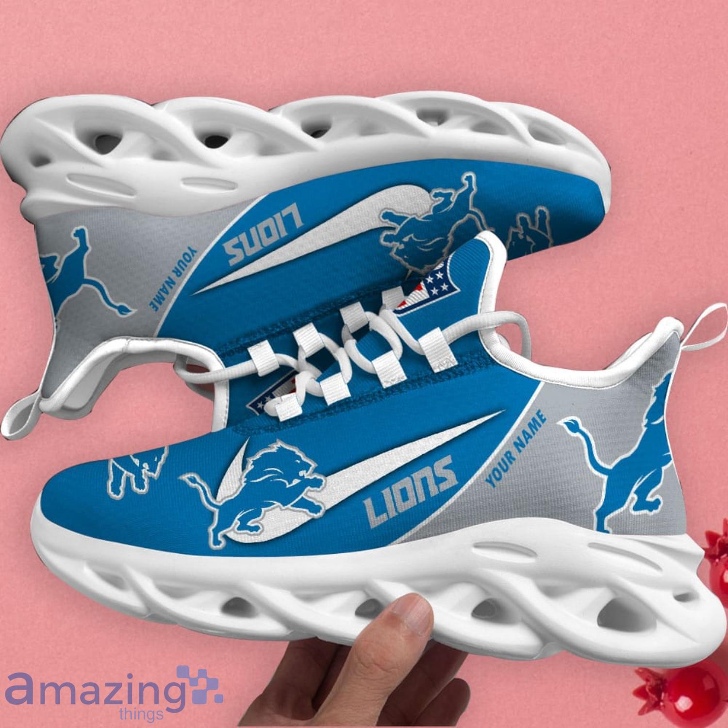 Lions Air Force One Custom Shoes. Detroit. Football. Mens 