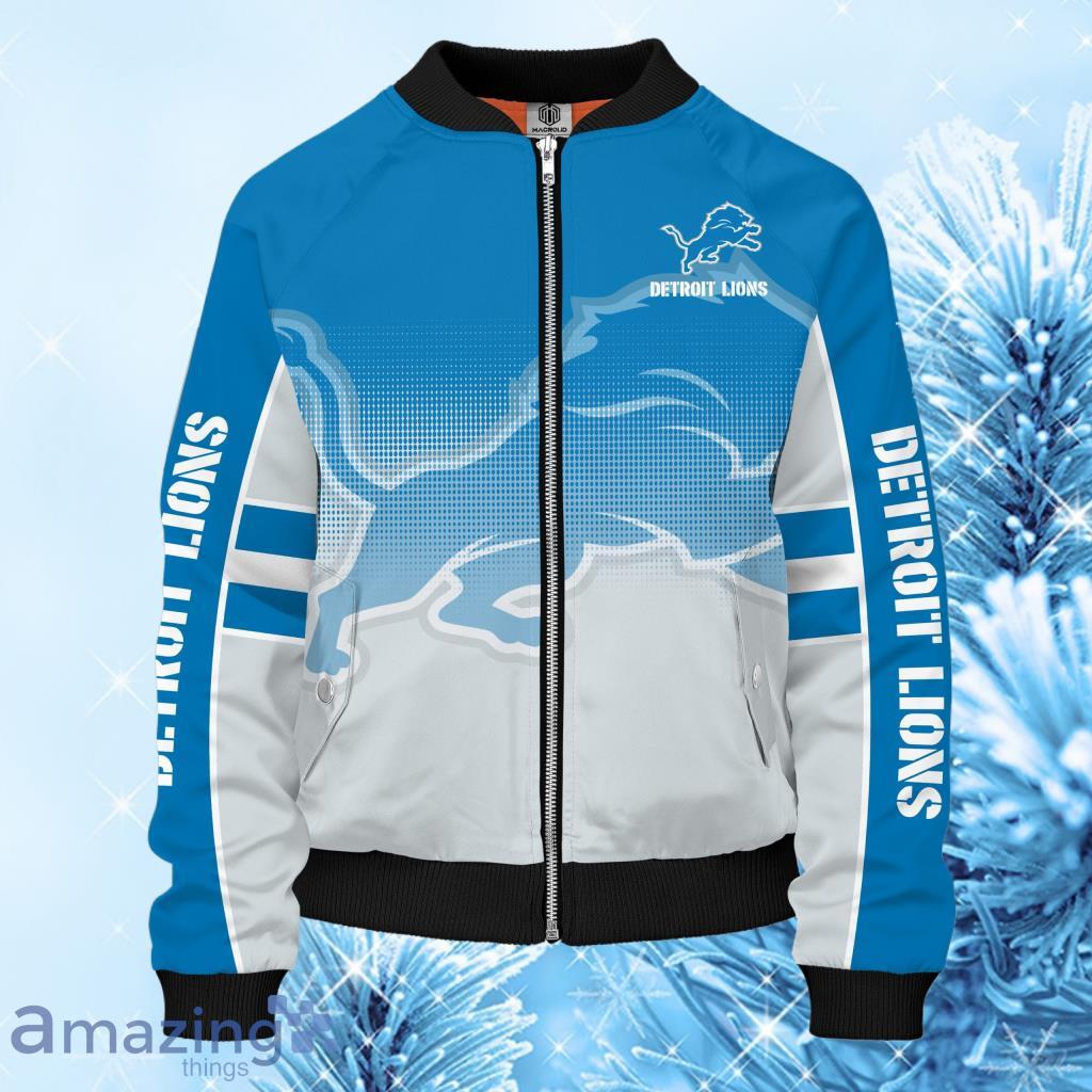 Detroit Lions NFL Blue Unisex Bomber Jacket 3D - Detroit Lions NFL Blue Unisex Bomber Jacket 3D
