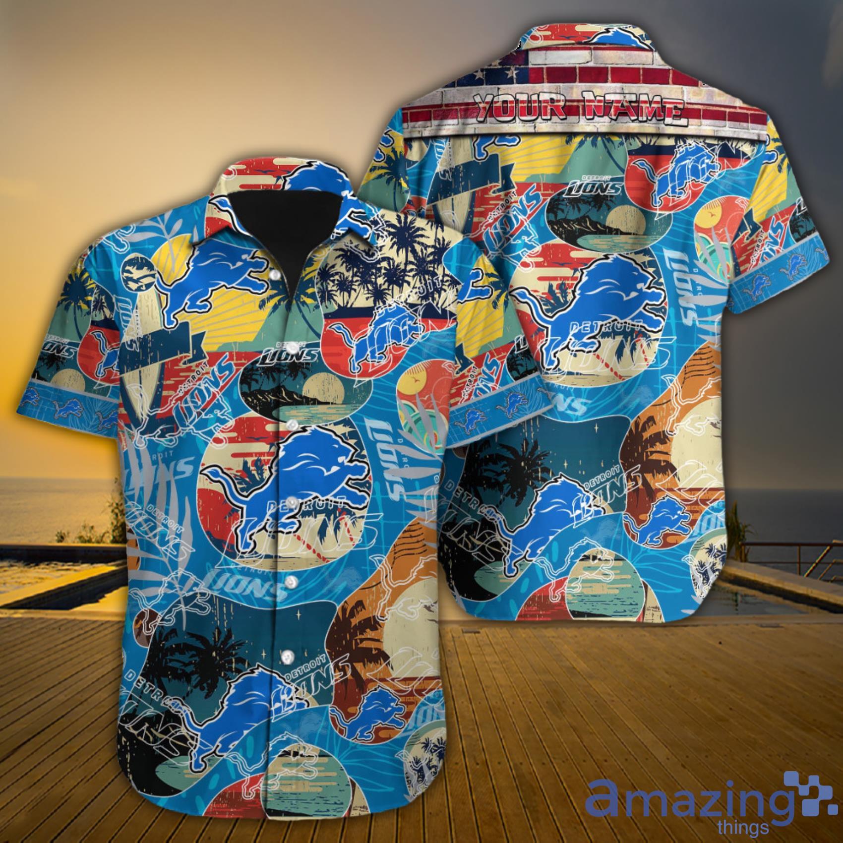 Detroit Lions NFL Custom Name Hawaiian Shirt For Men Women Best