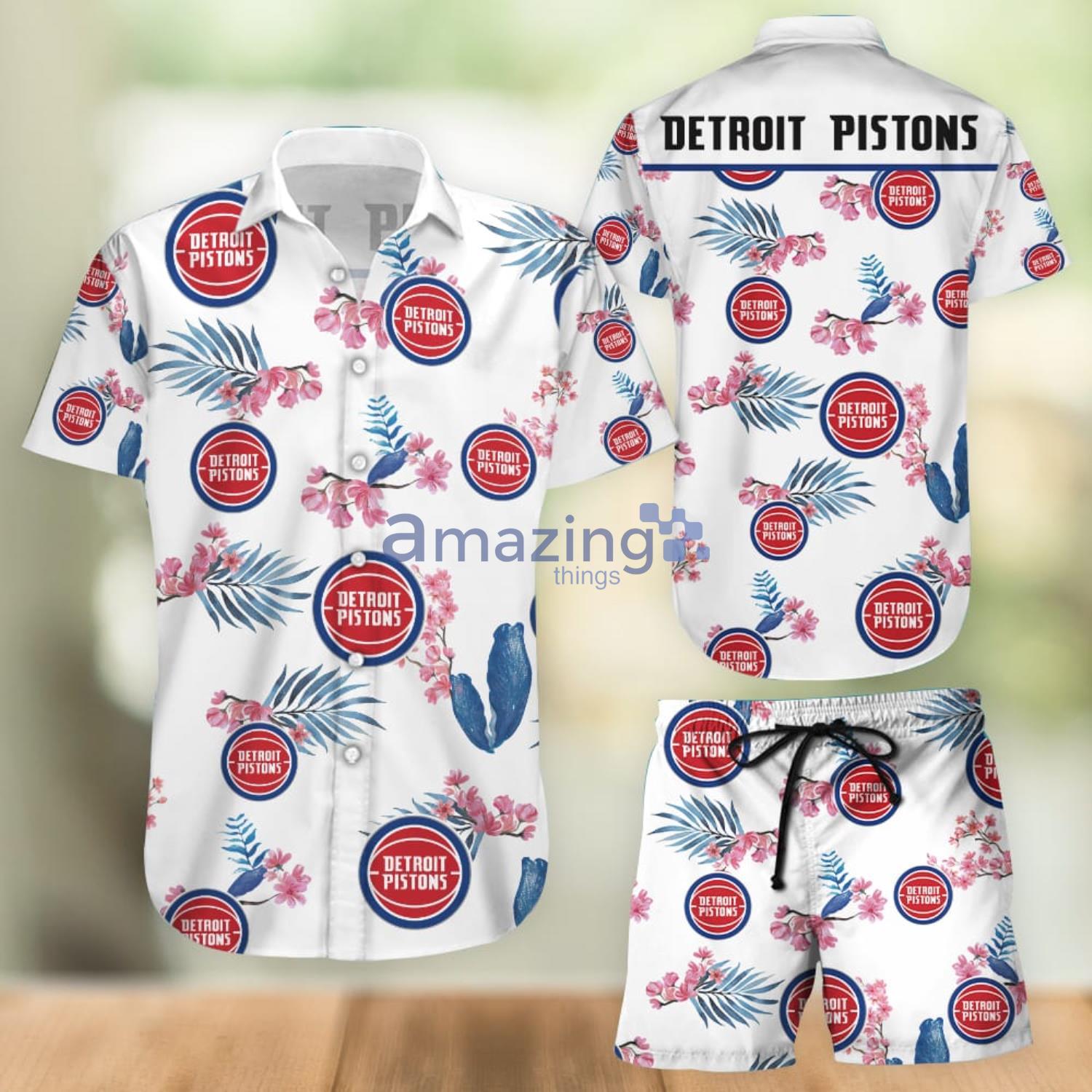 Detroit Pistons  Aloha Combo Hawaiian Shirt And Shorts Gift For Summer Vacation Product Photo 1