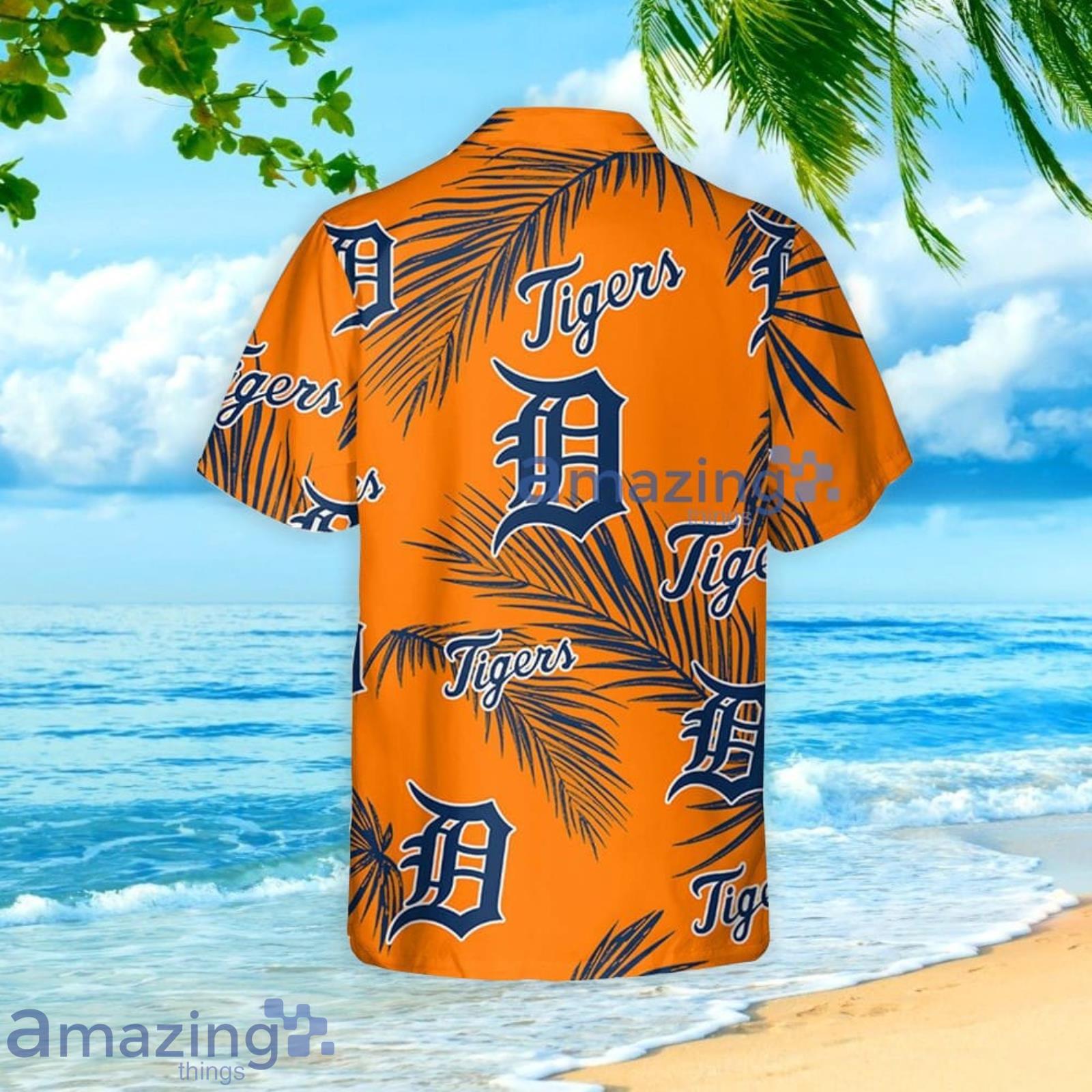 Detroit Tigers Coconut Beach Pattern Hawaiian Shirt And Shorts