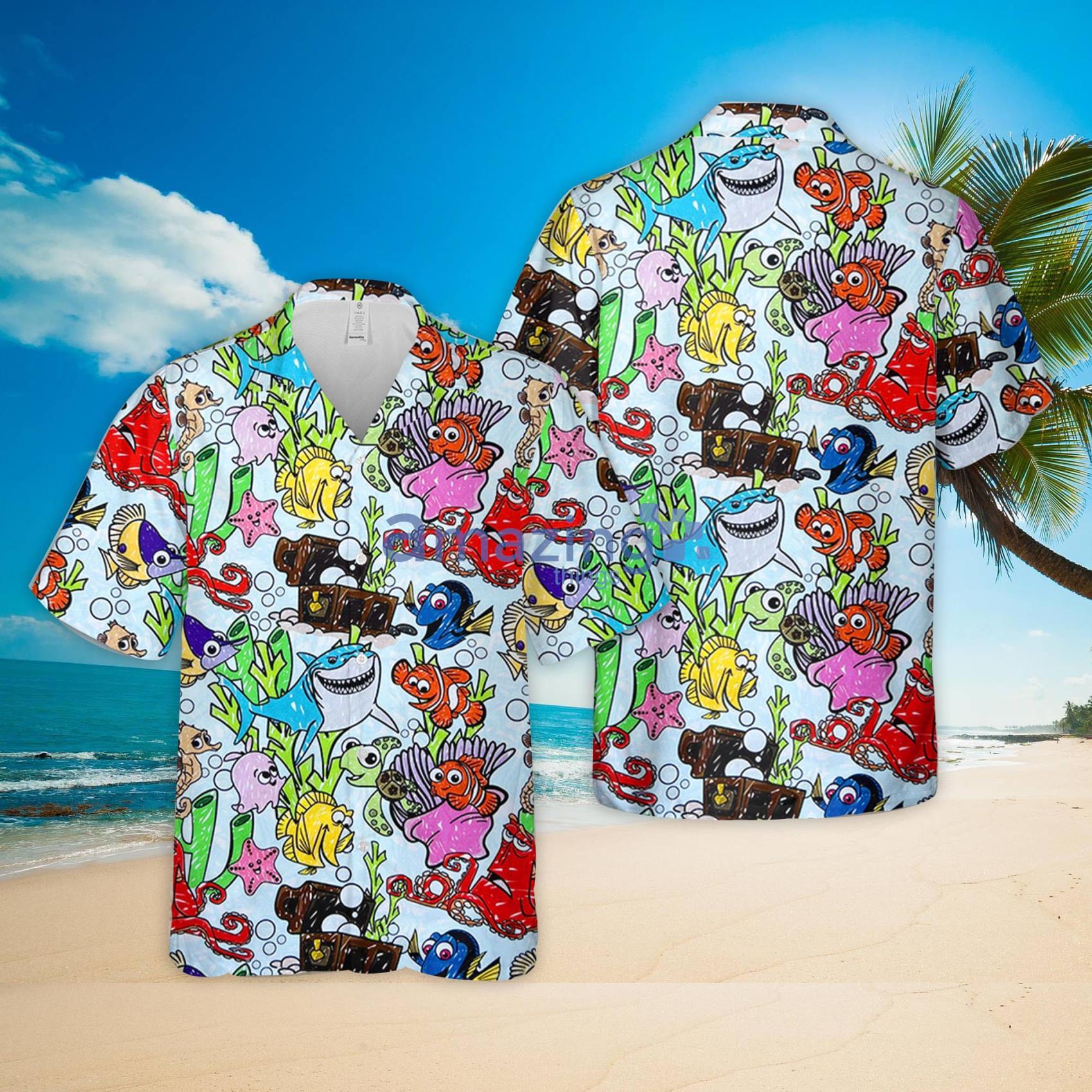 Disney Finding Nemo Hawaiian Shirt Nemo Marlin Dory Crush Shirt Family Vacation Hawaiian Shirt Product Photo 1 Disney Finding Nemo Hawaiian Shirt Nemo Marlin Dory Crush Shirt Family Vacation Hawaiian Shirt Product Photo 1