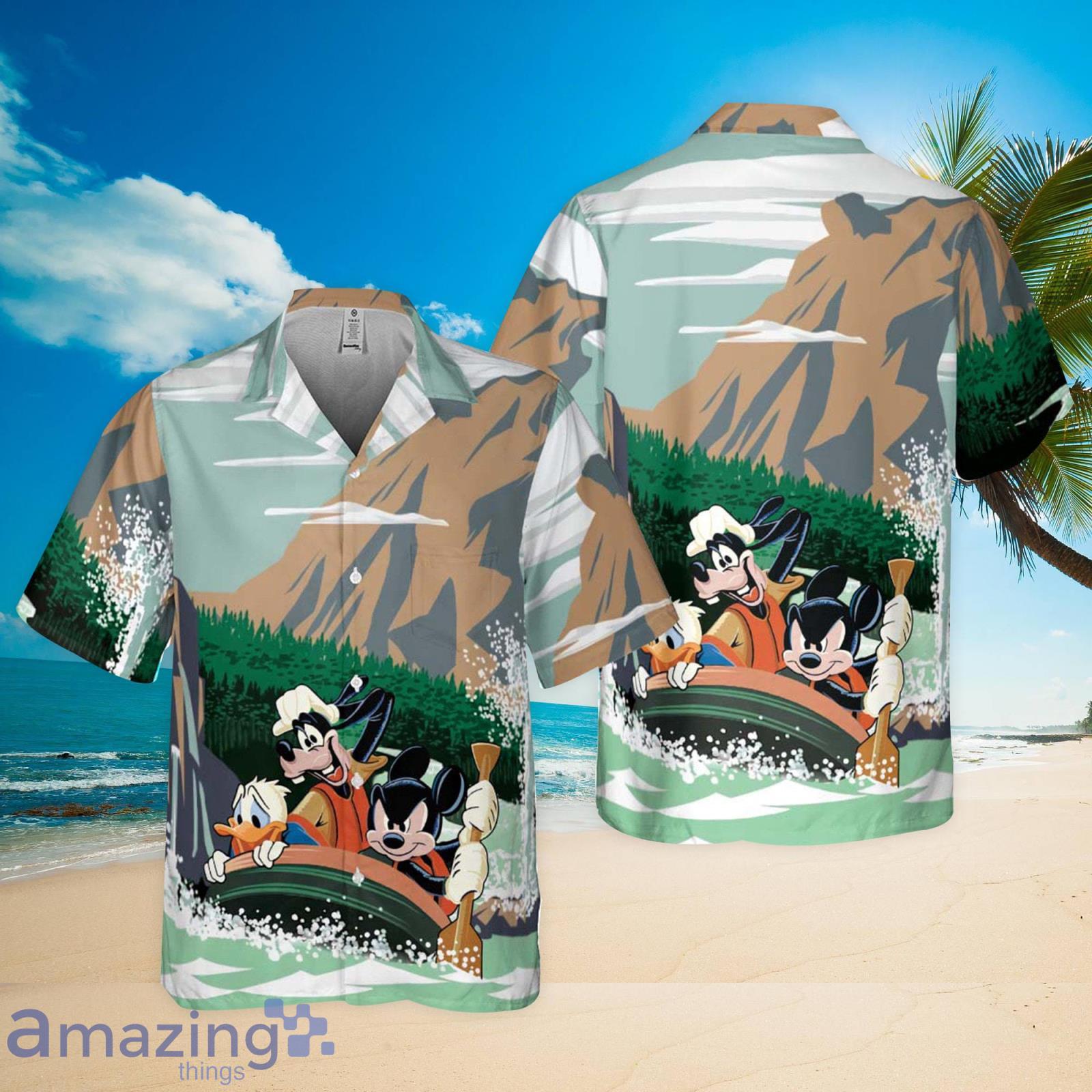 Disney Mickey And Friends Adventure Vintage Disneyland Grizzly Peak Hawaiian Shirt Product Photo 1