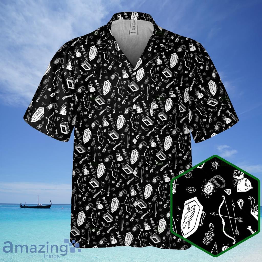 Dnd Items Black&white Hawaiian Shirt For Men And Women - Dnd Items Black&white Hawaiian Shirt For Men And Women