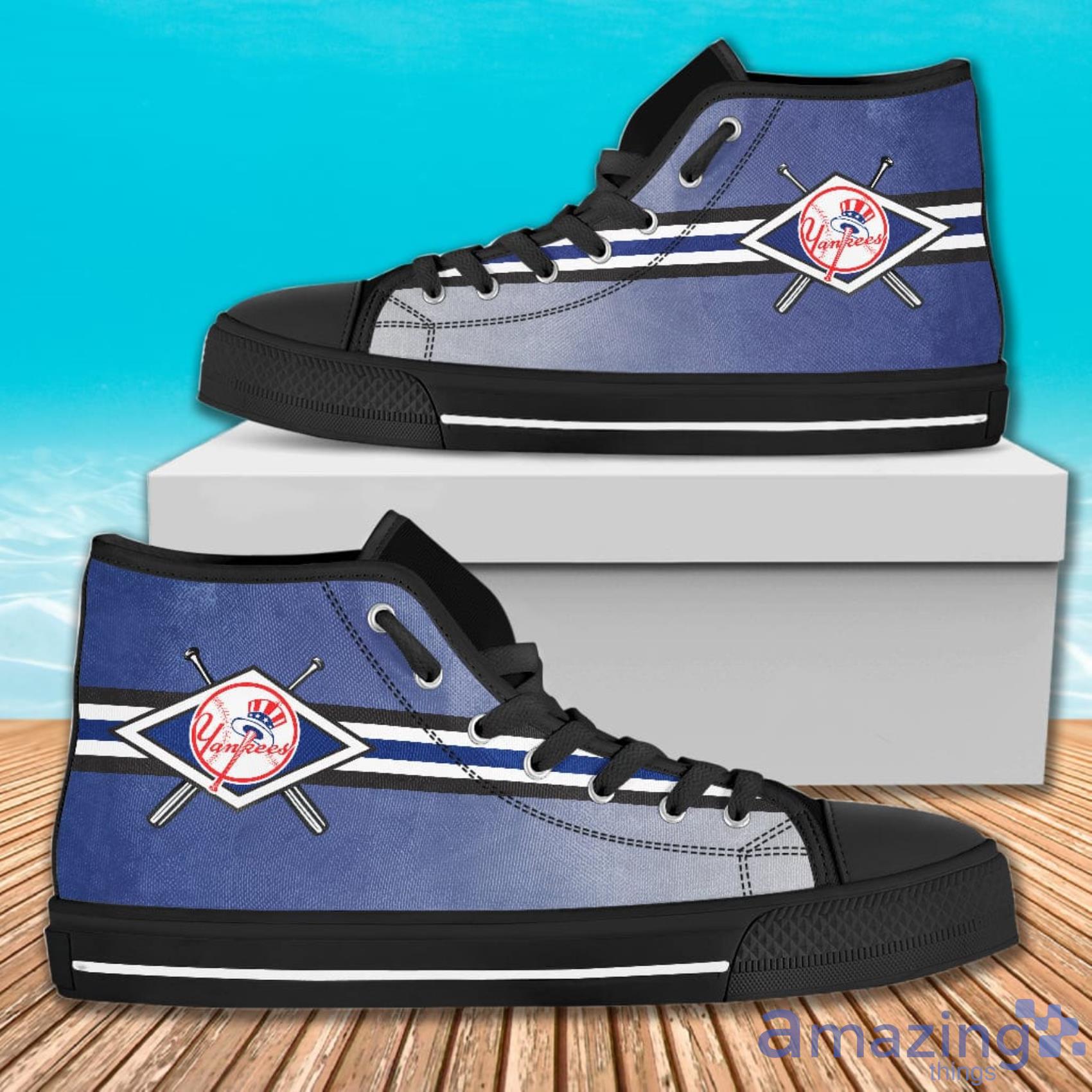 Double Stick Check New York Yankees AOP High Top Shoes For Men And Women Product Photo 1