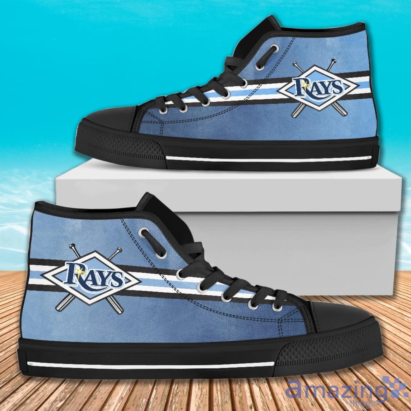 Double Stick Check Tampa Bay Rays AOP High Top Shoes For Men And Women Product Photo 1