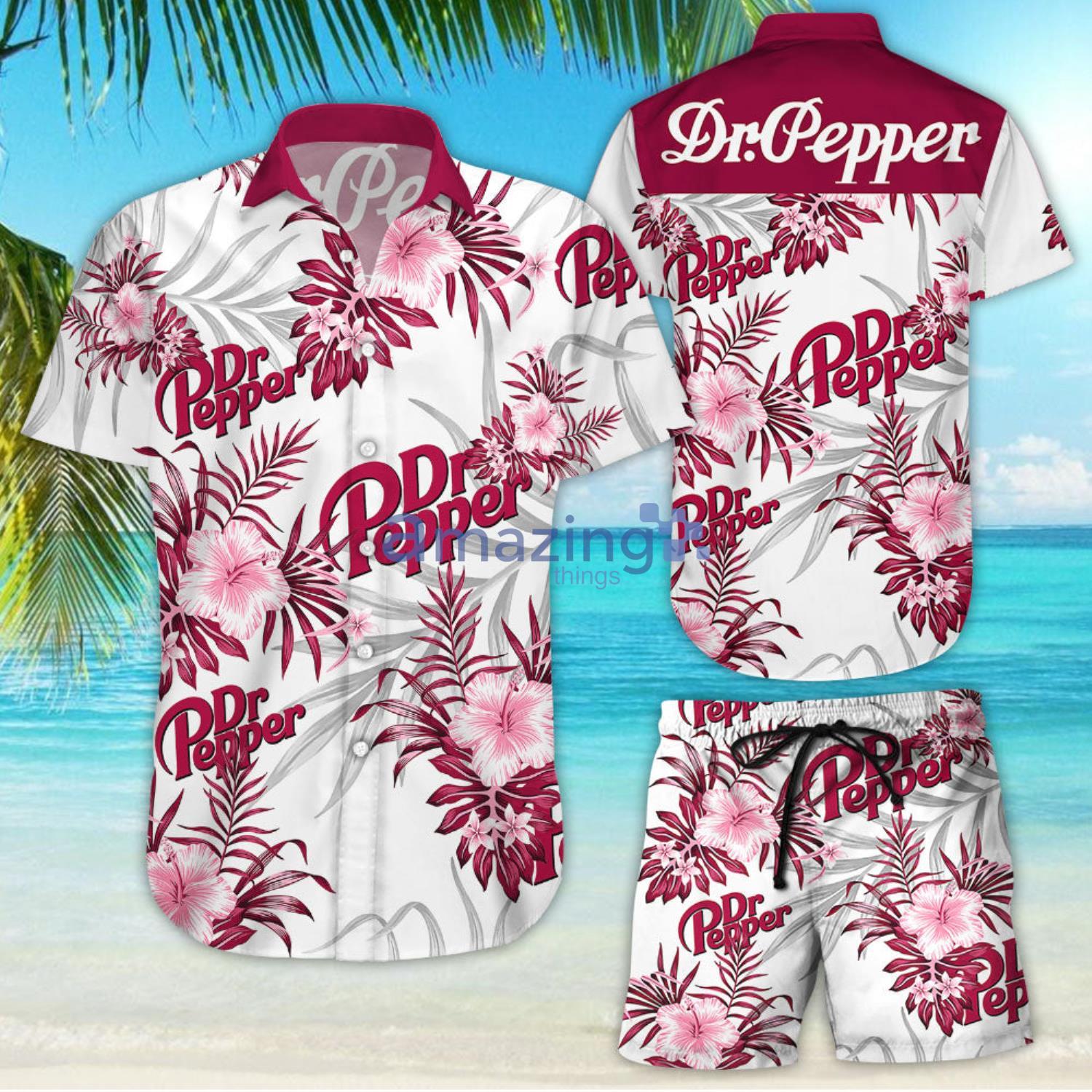 Dr Pepper Flower Aloha Combo Hawaiian Shirt And Shorts Gift For Summer Vacation Product Photo 1