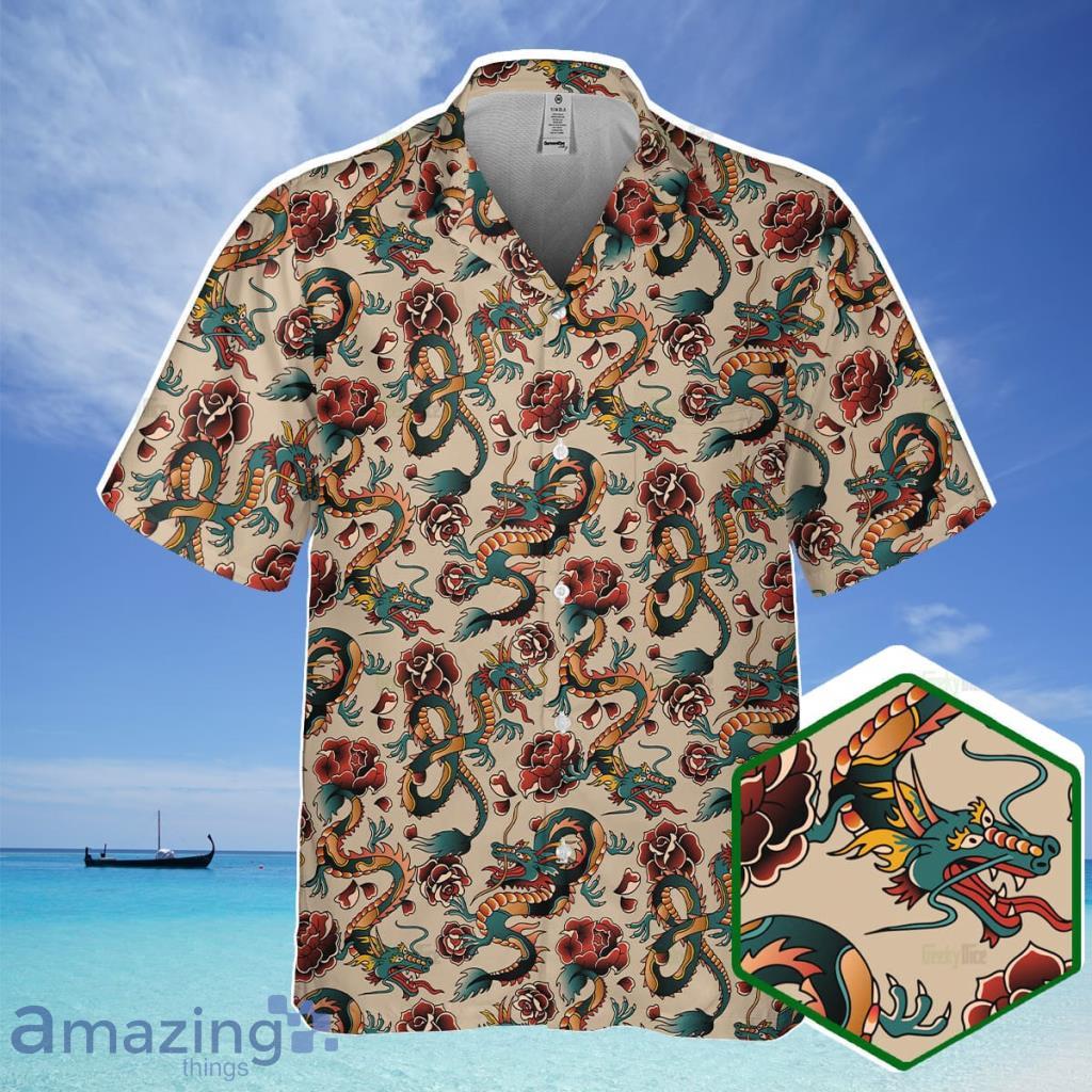 Dragon Tattoo Pattern Hawaiian Shirt For Men And Women - Dragon Tattoo Pattern Hawaiian Shirt For Men And Women