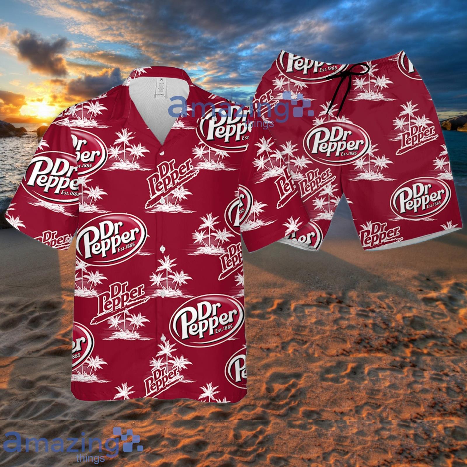 Dr.Pepper Coconut Island Pattern Hawaiian Shirt Summer Gift For Beer Lover Product Photo 1