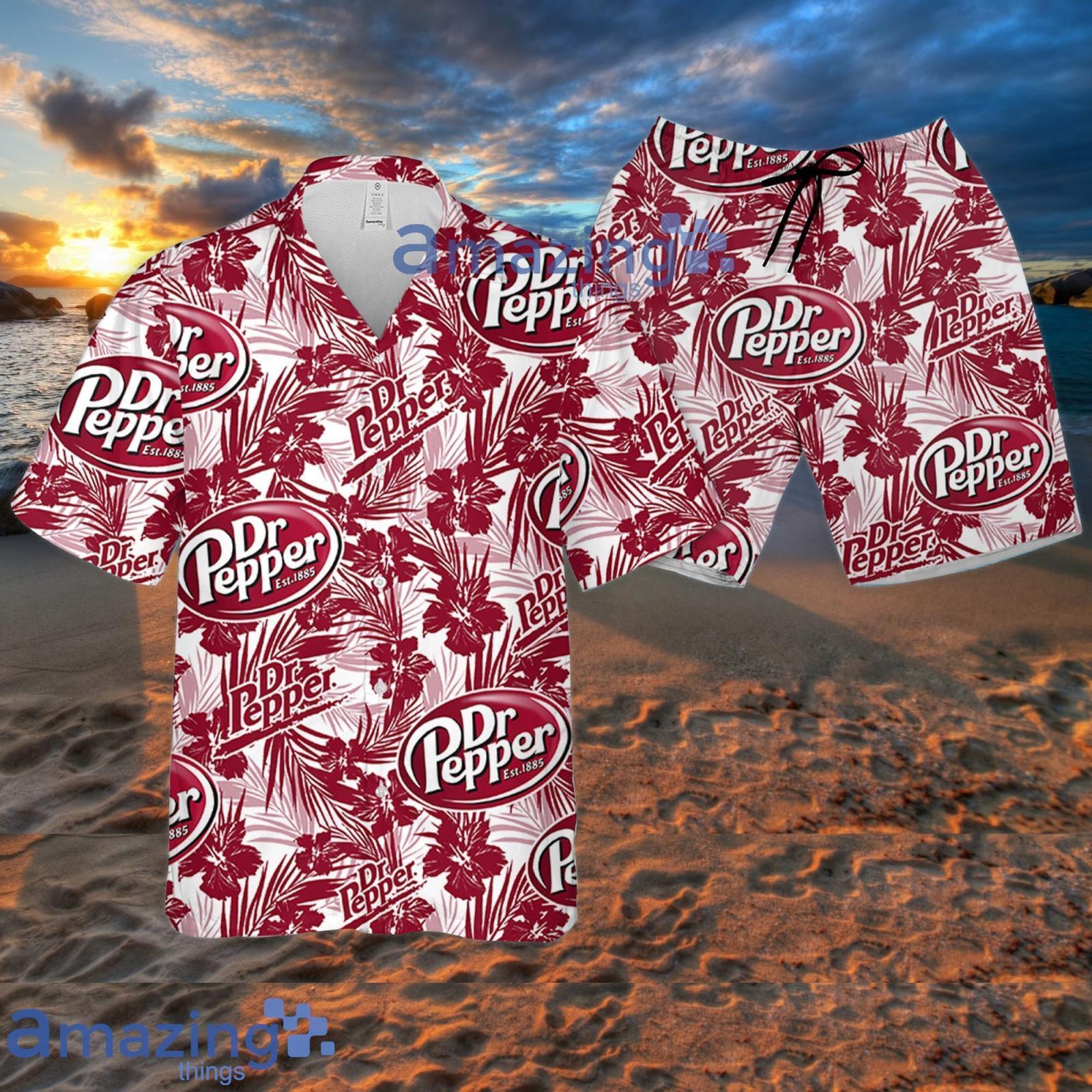 Dr.Pepper Hawaiian Tropical Flower Pattern Dr.Pepper Hawaiian Shirt For Men  And Women