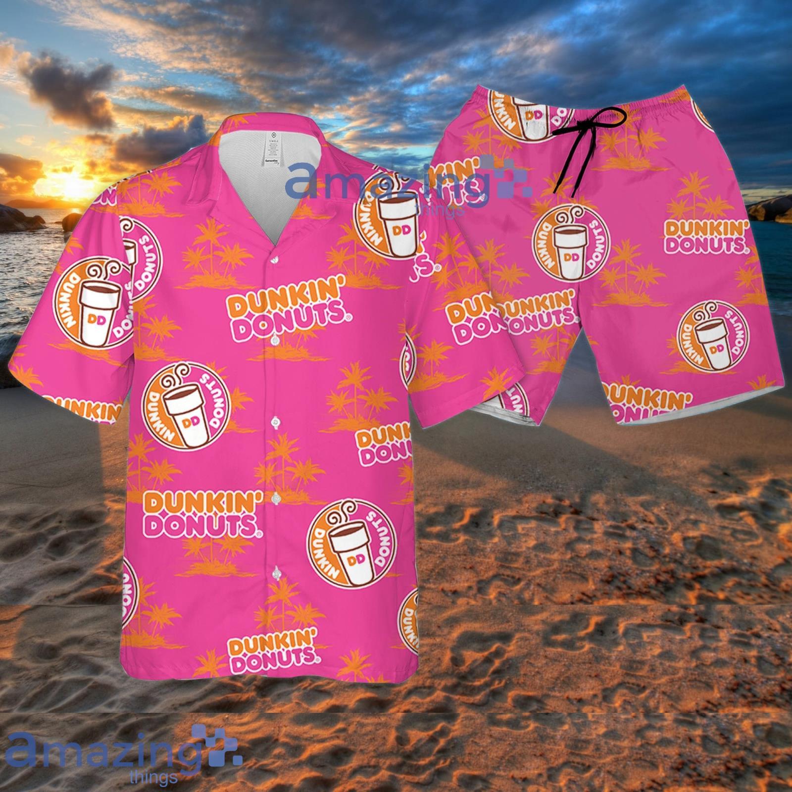 Dunkin Donuts Coconut Island Pattern Hawaiian Shirt Summer Gift For Beer Lover Product Photo 1