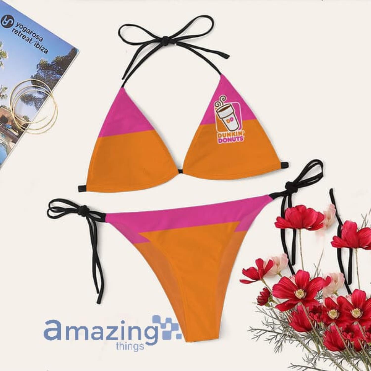 Dunkin’ Donuts Triangle String Bikini Swimsuit Summer Gift Product Photo 1 Dunkin’ Donuts Triangle String Bikini Swimsuit Summer Gift Product Photo 1